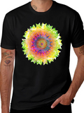 Psychedelic Mandala Graphic Tee - Black