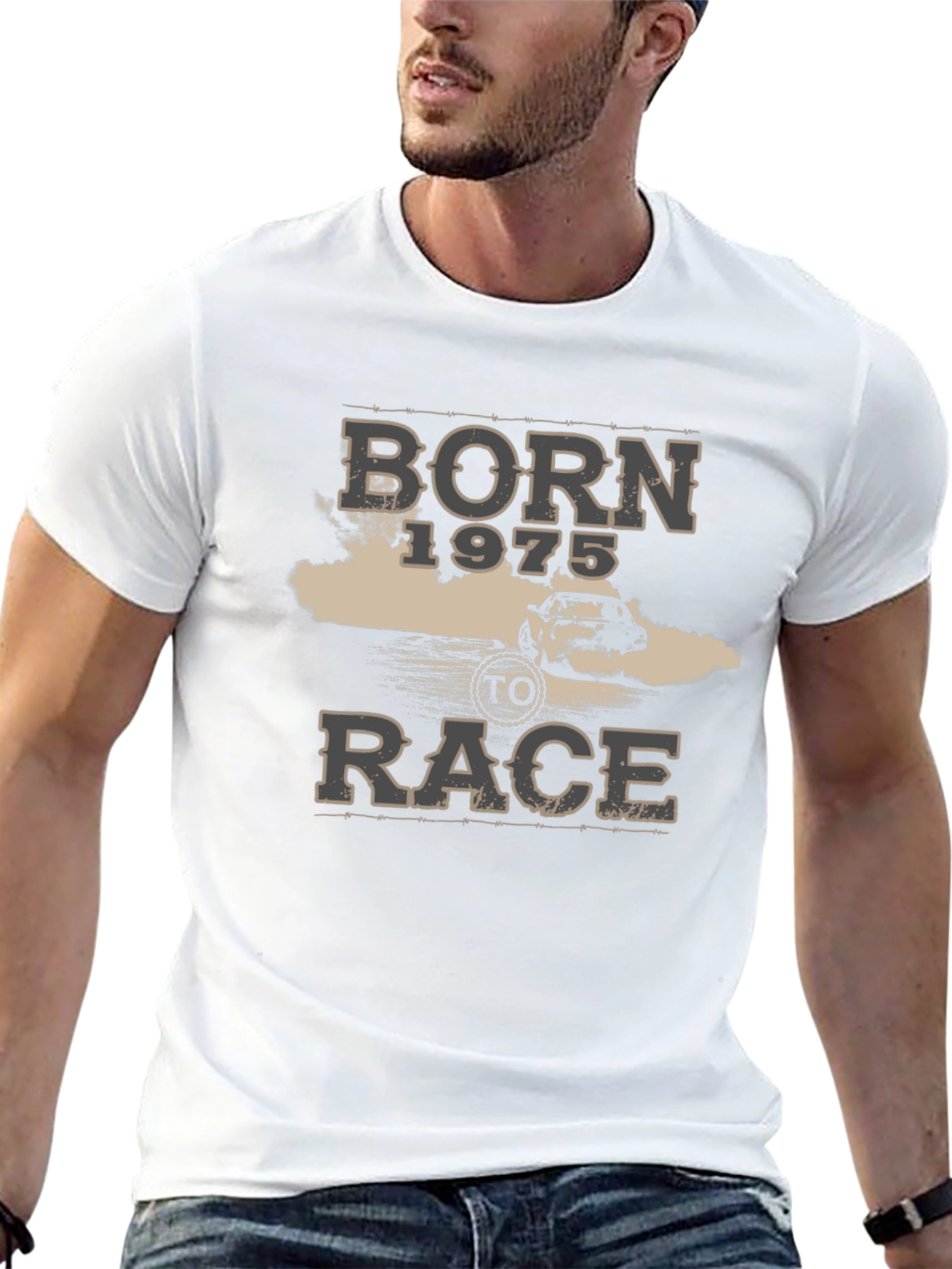 Born 1975 To Race Black T-Shirt