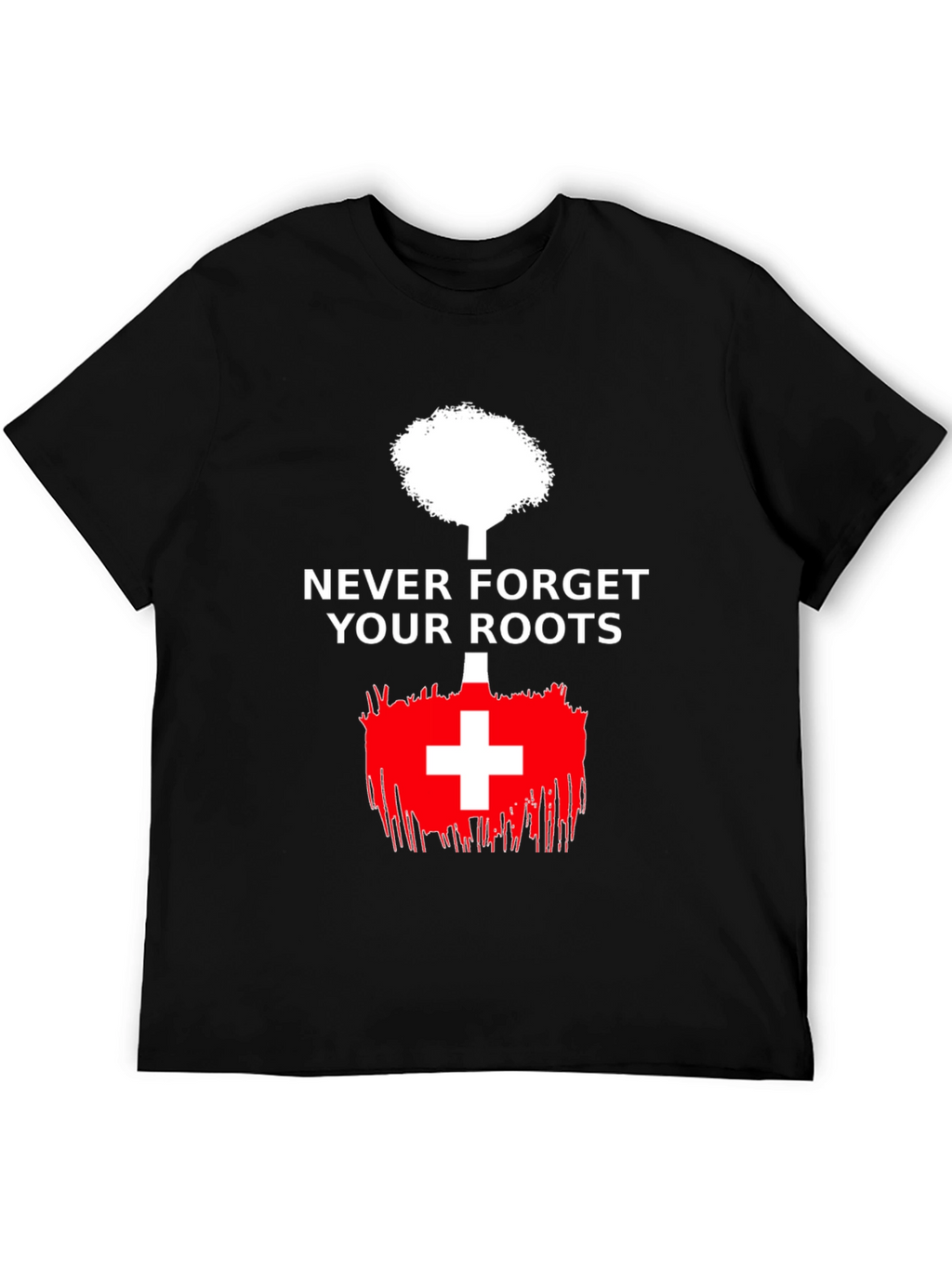 Never Forget Roots Tree Swiss Flag T-Shirt