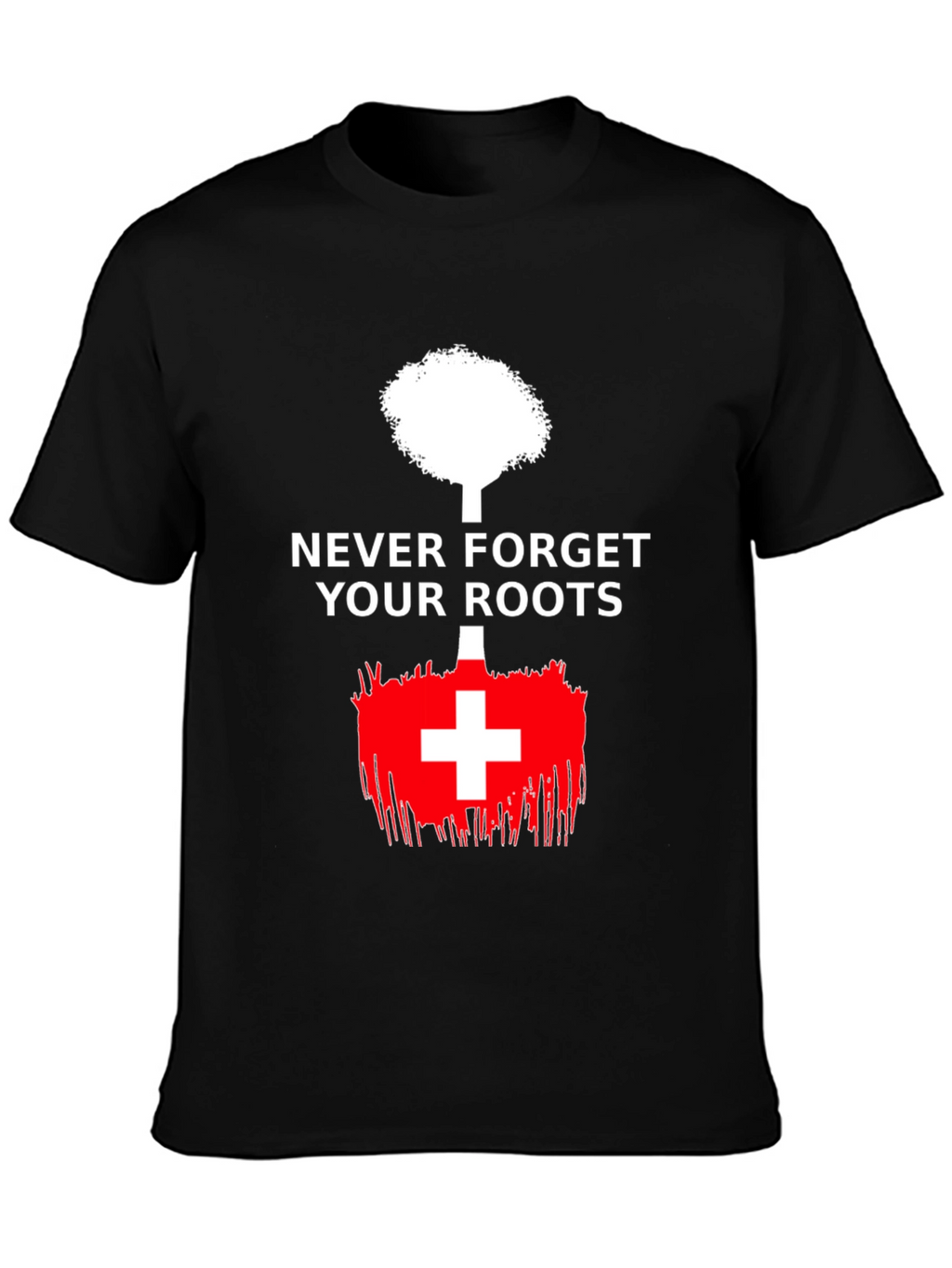 Never Forget Roots Tree Swiss Flag T-Shirt