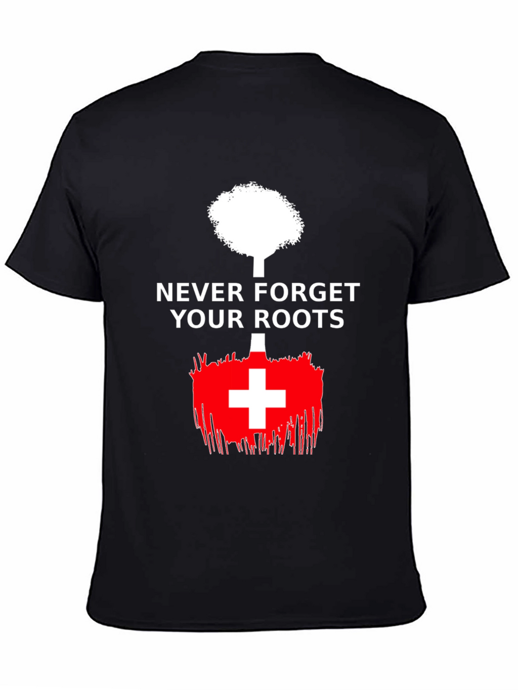 Never Forget Roots Tree Swiss Flag T-Shirt