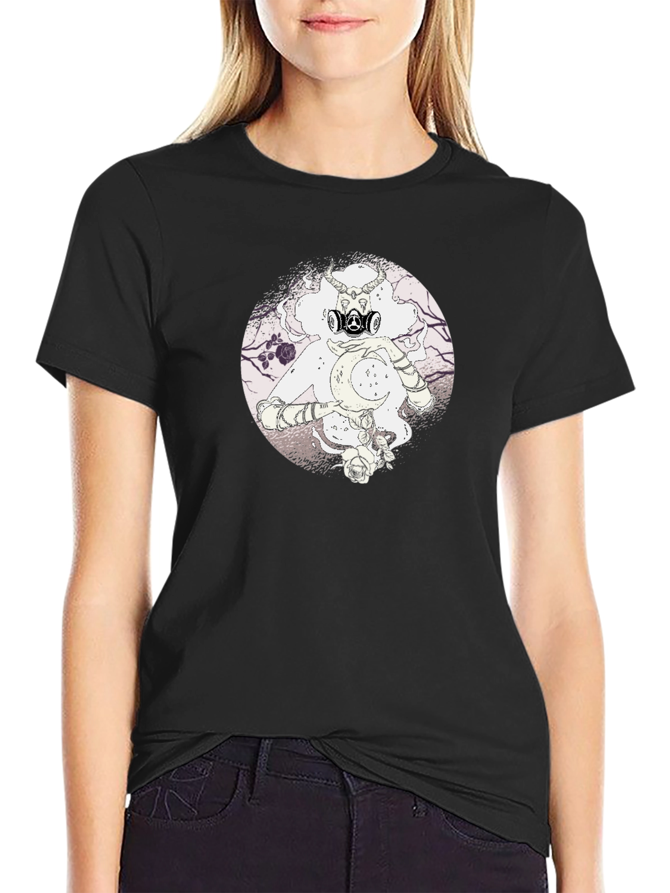 Gas Mask Moon Graphic Tee