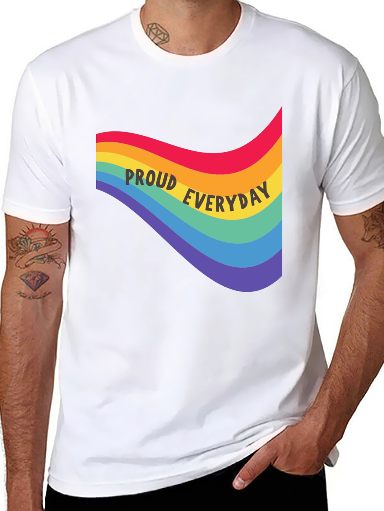 Proud Everyday Rainbow Graphic Tee