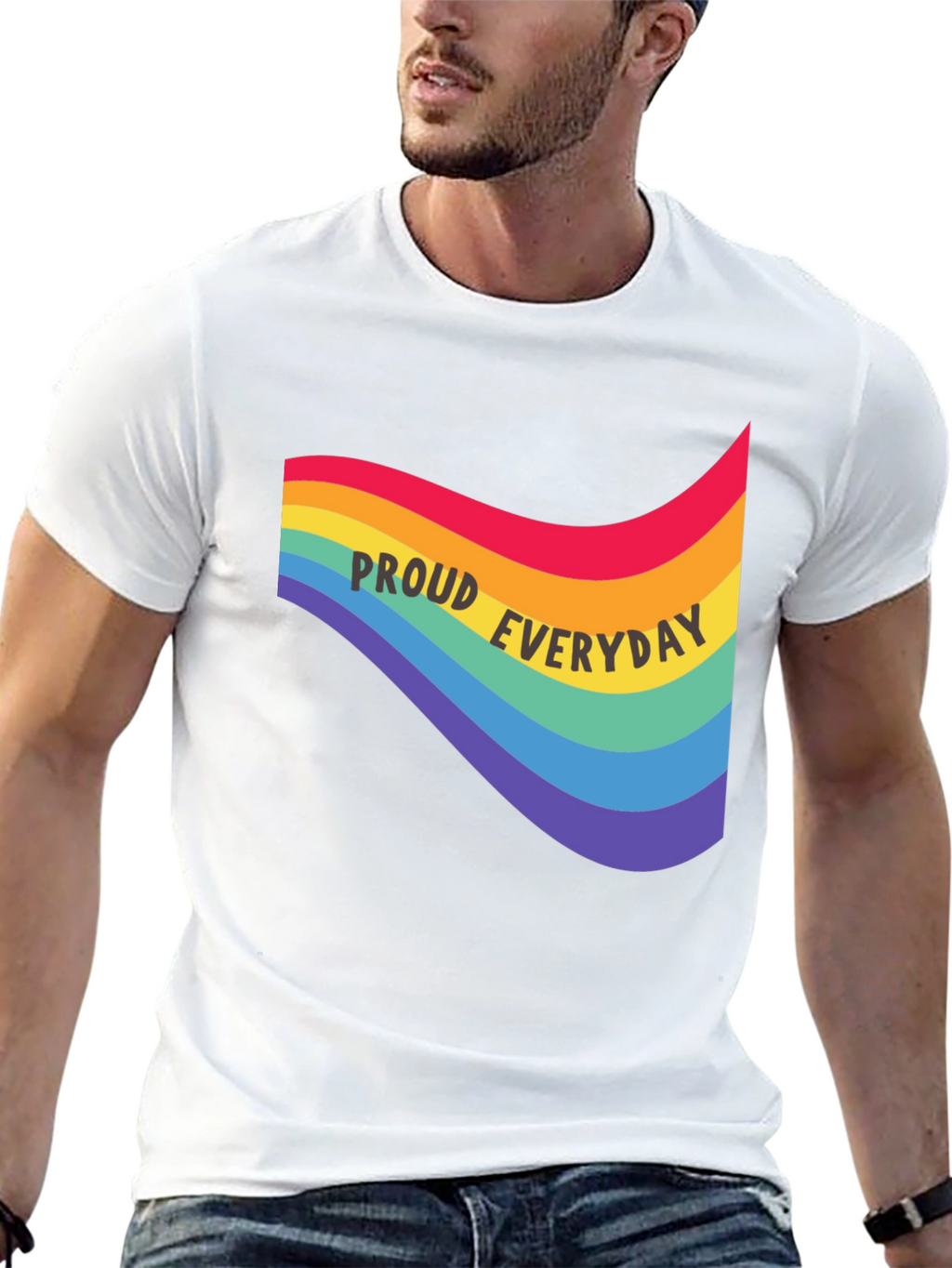 Proud Everyday Rainbow Graphic Tee