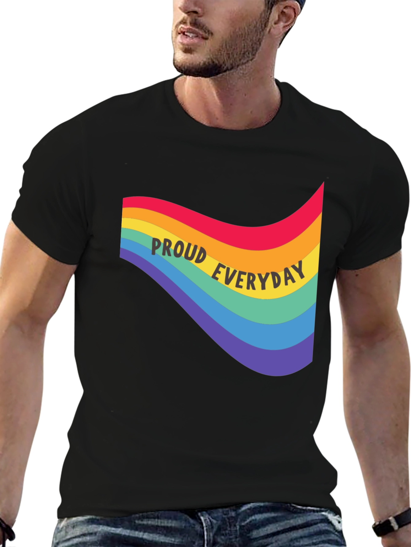 Proud Everyday Rainbow Graphic Tee
