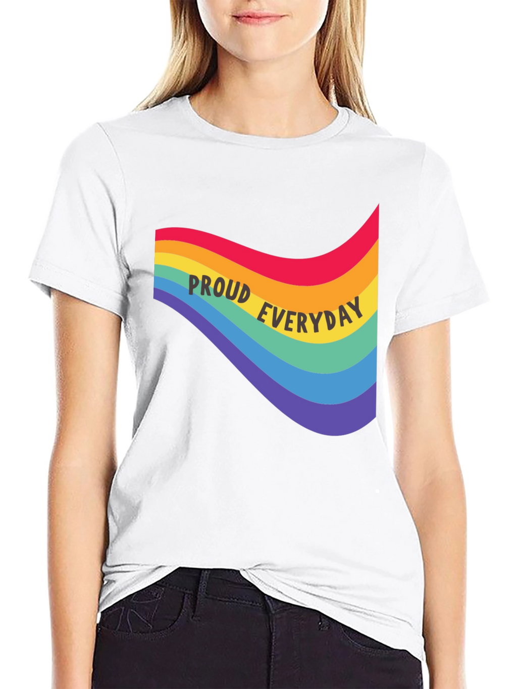 Proud Everyday Rainbow Graphic Tee