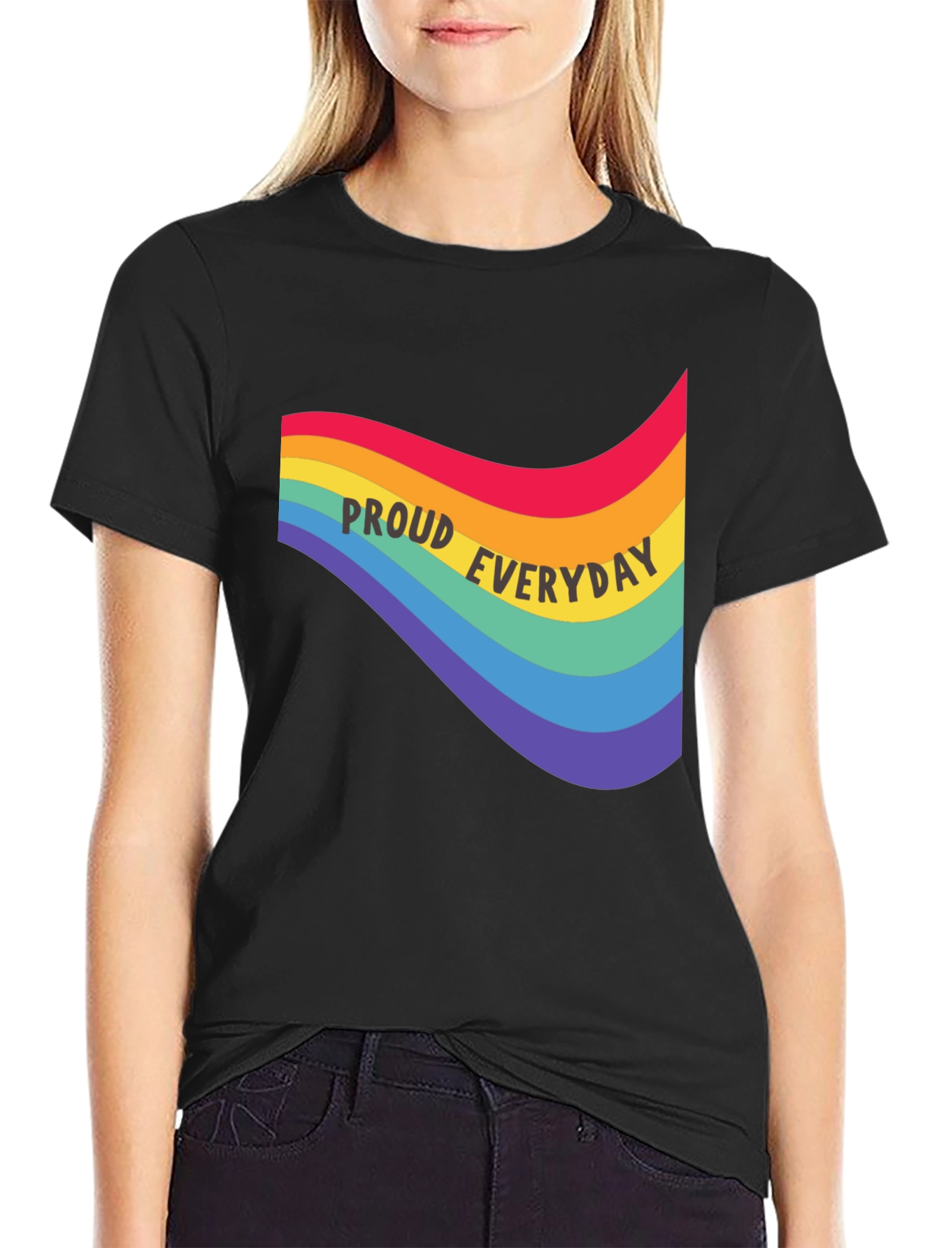 Proud Everyday Rainbow Graphic Tee
