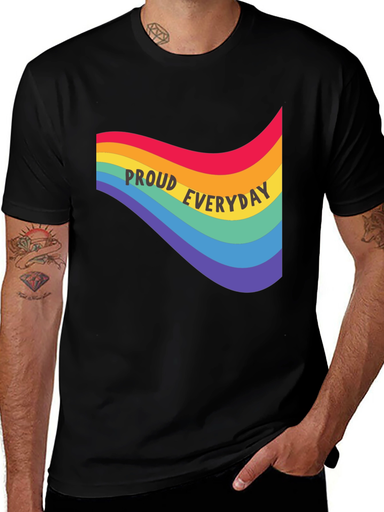 Proud Everyday Rainbow Graphic Tee