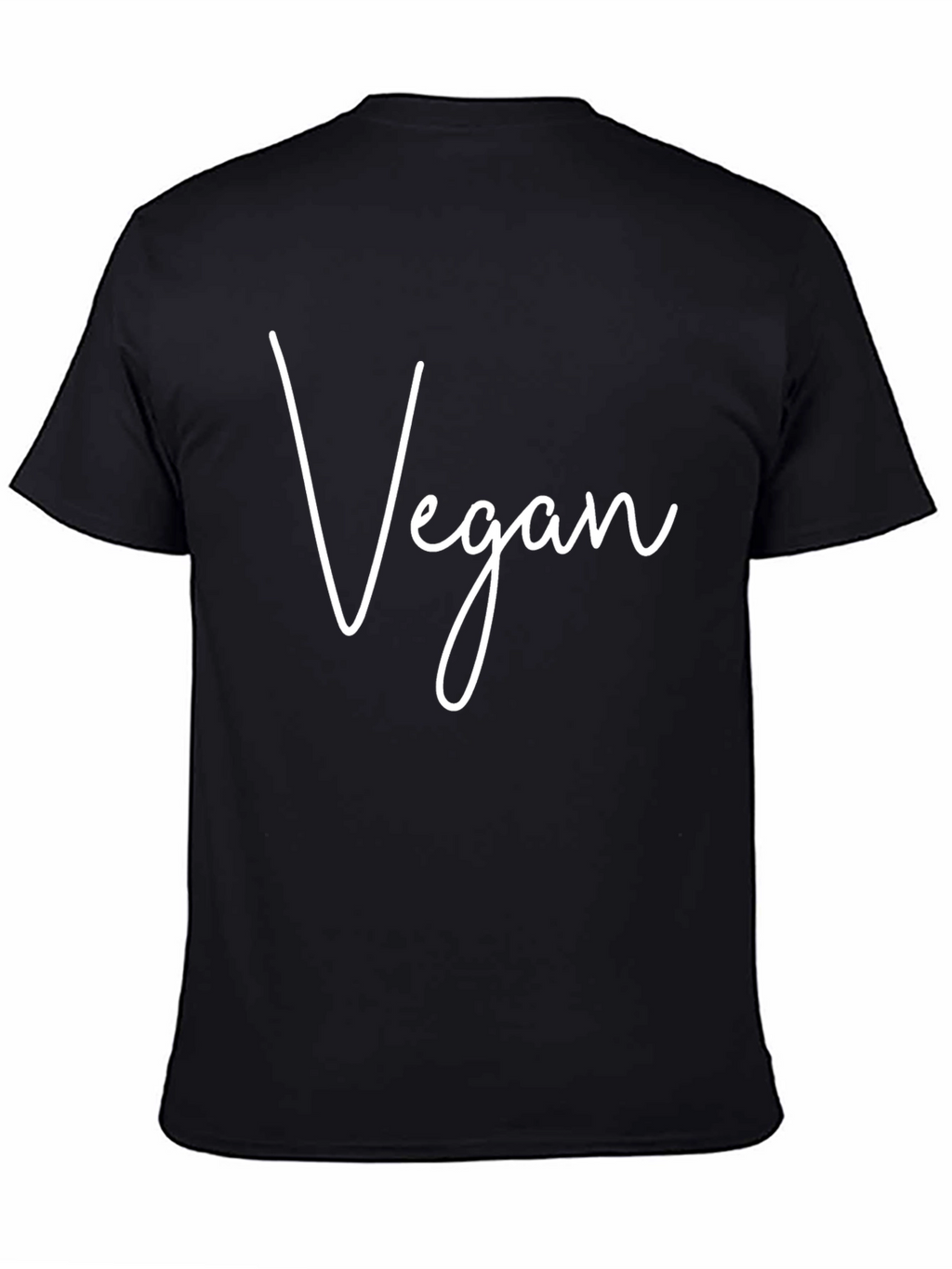 Vegan Script Black T-Shirt - Eco-Friendly Fashion