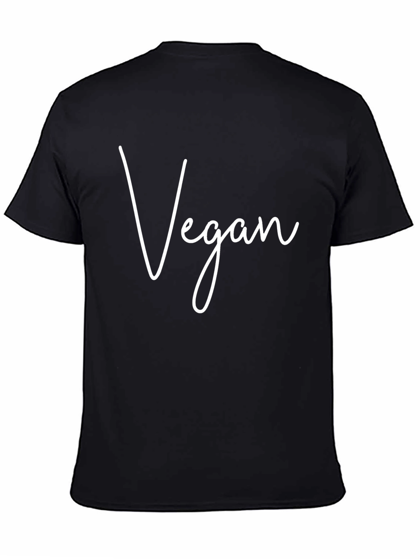 Vegan Script Black T-Shirt - Eco-Friendly Fashion