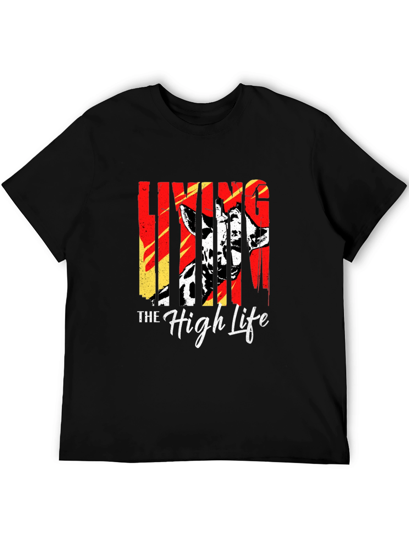 Living The High Life Giraffe T-Shirt - Black