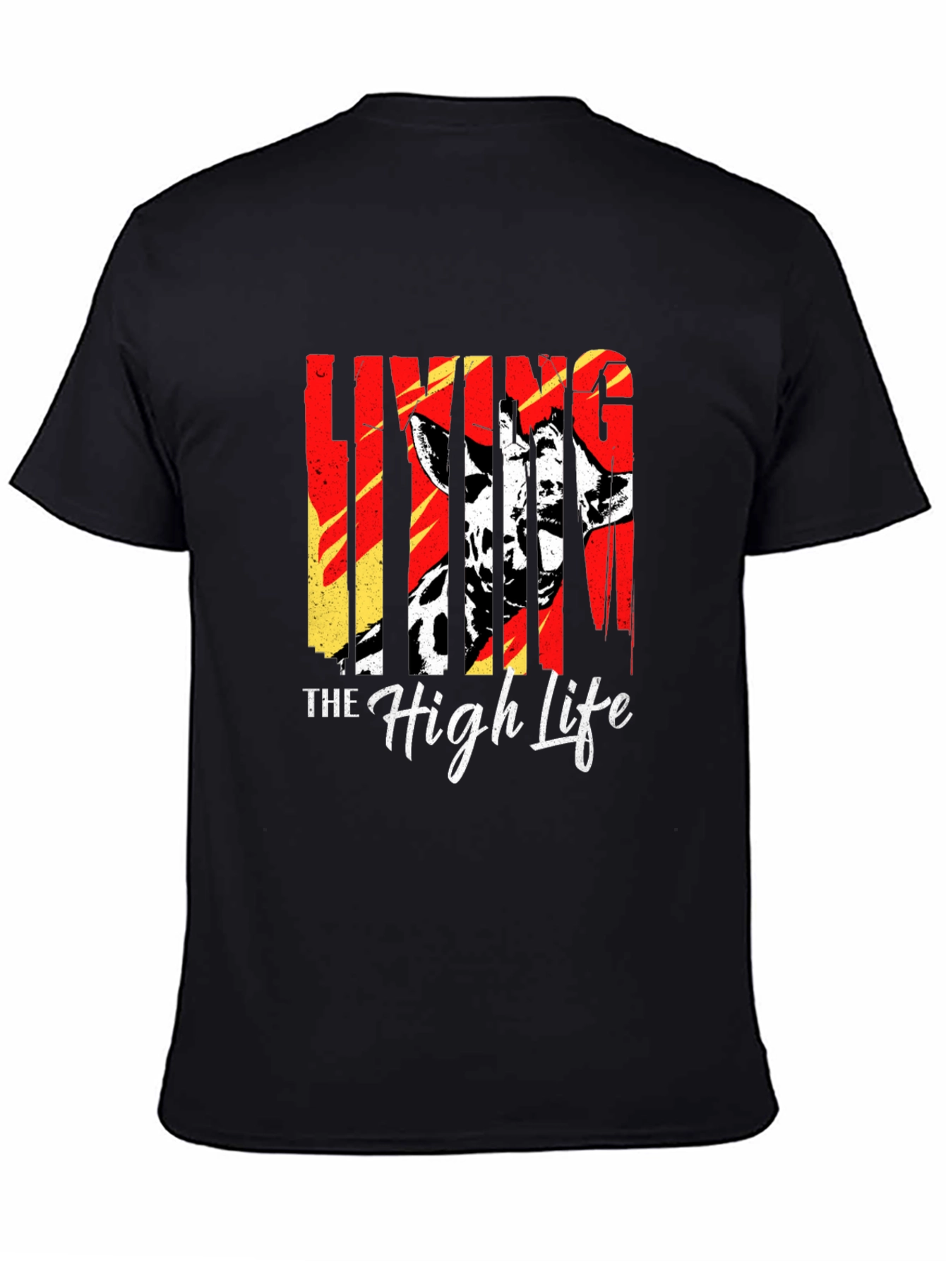 Living The High Life Giraffe T-Shirt - Black