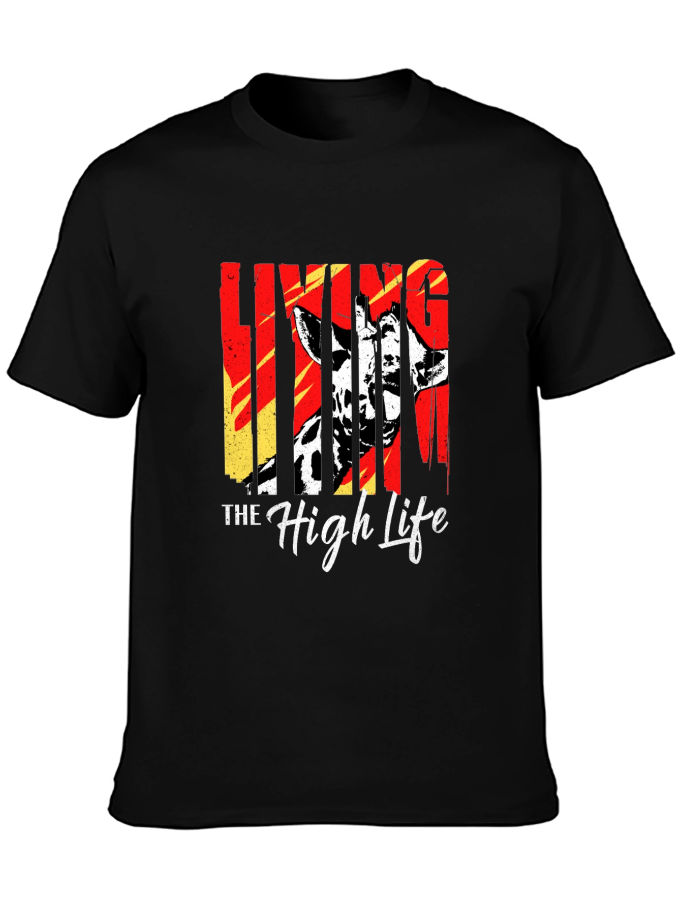 Living The High Life Giraffe T-Shirt - Black