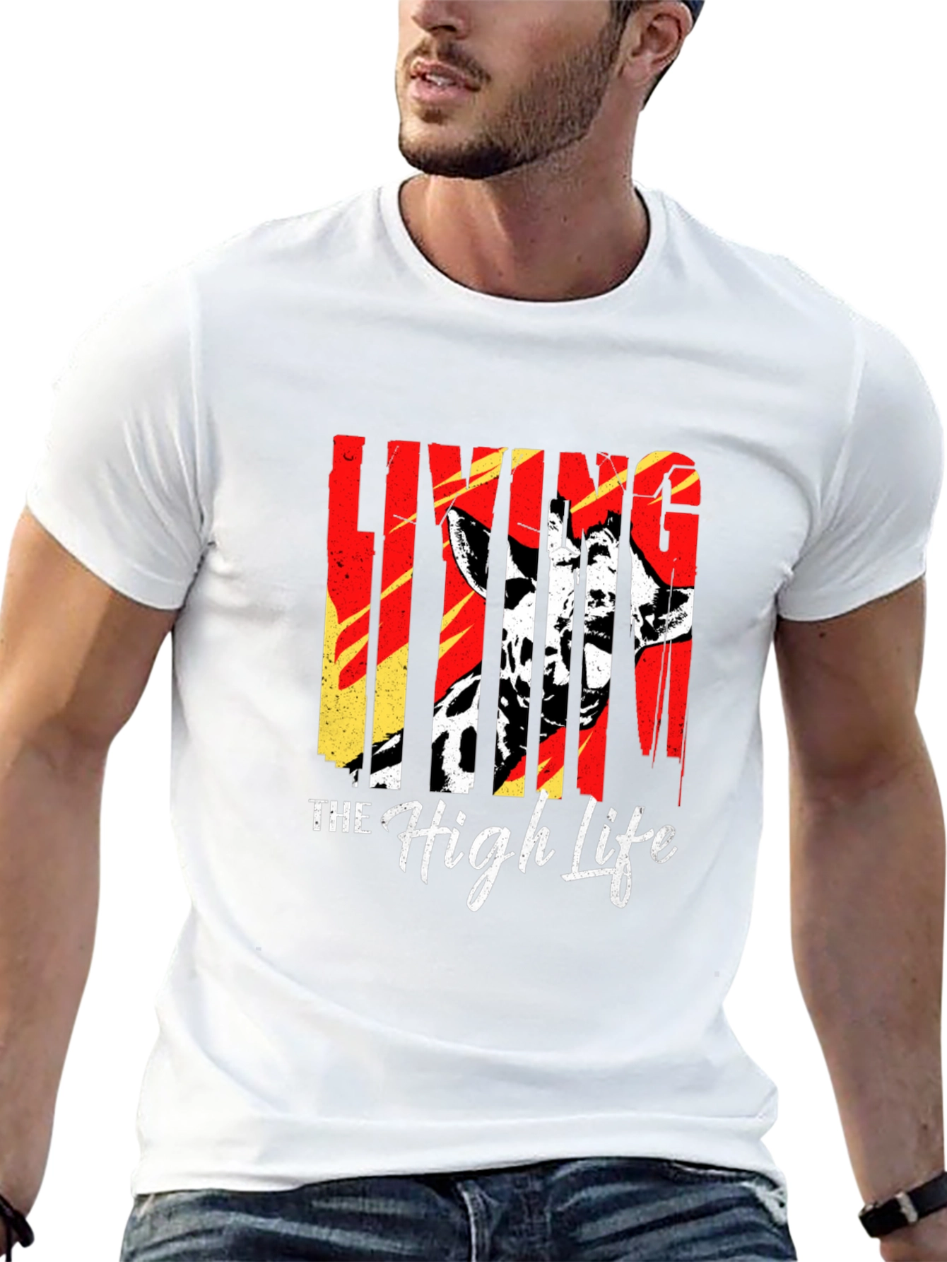 Living The High Life Giraffe T-Shirt - Black