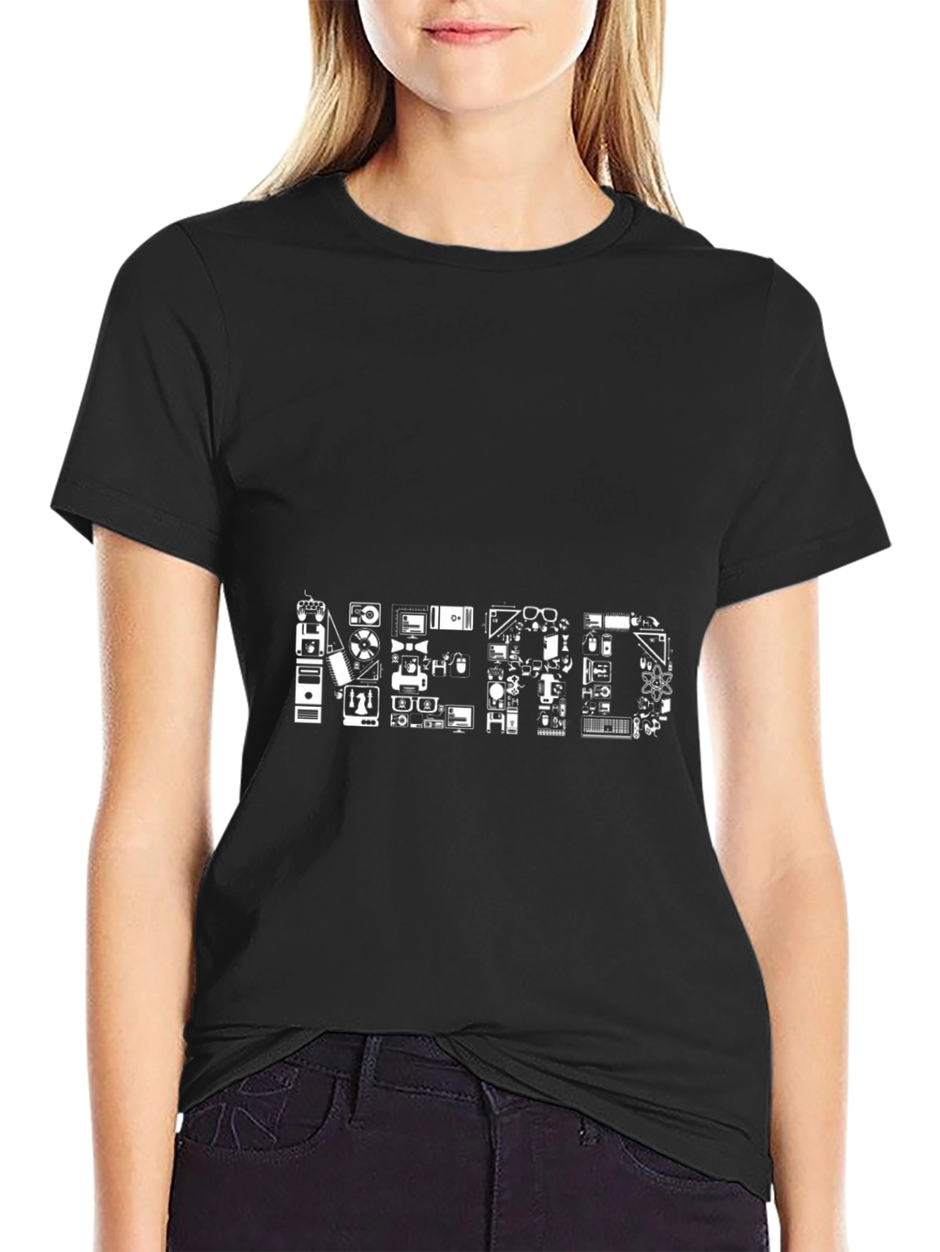 Nerd Graphic T-Shirt - Black Cotton Tee