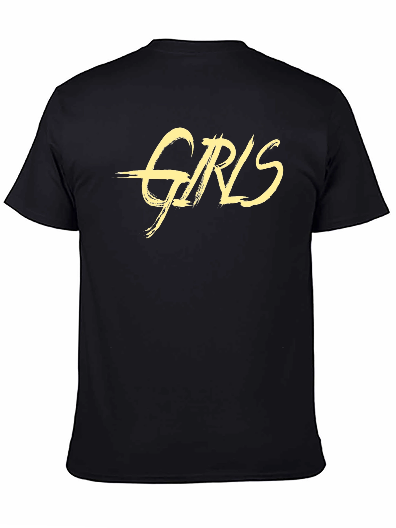 Girls Graphic Tee - Stylish Black Cotton T-Shirt