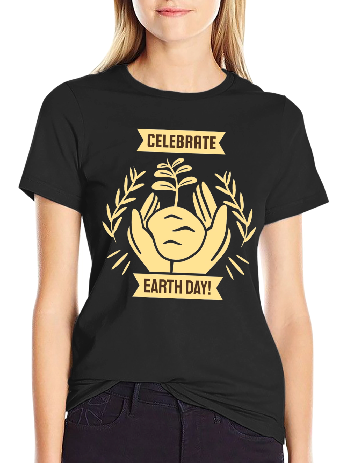 Celebrate Earth Day Black Graphic Tee
