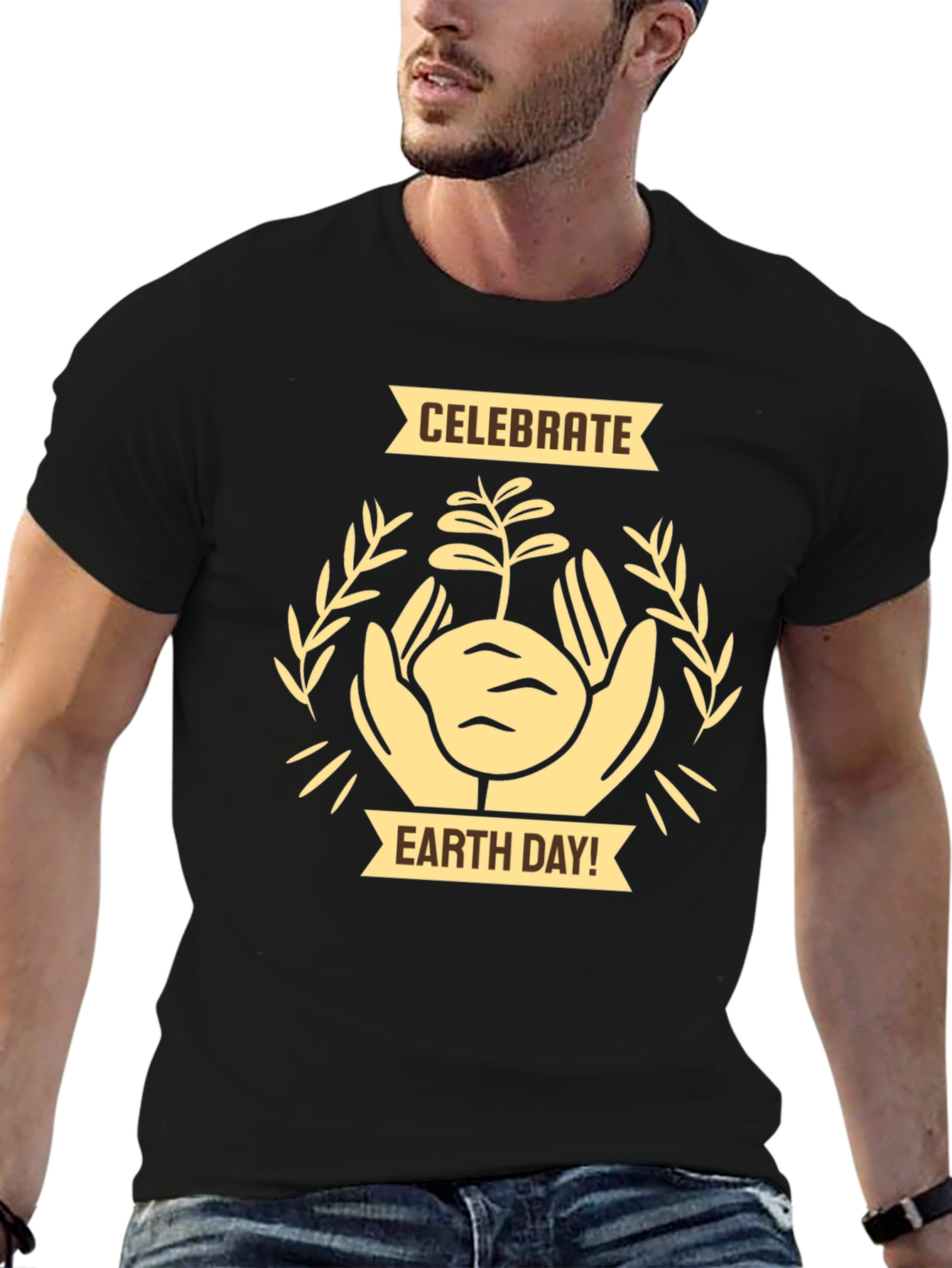 Celebrate Earth Day Black Graphic Tee