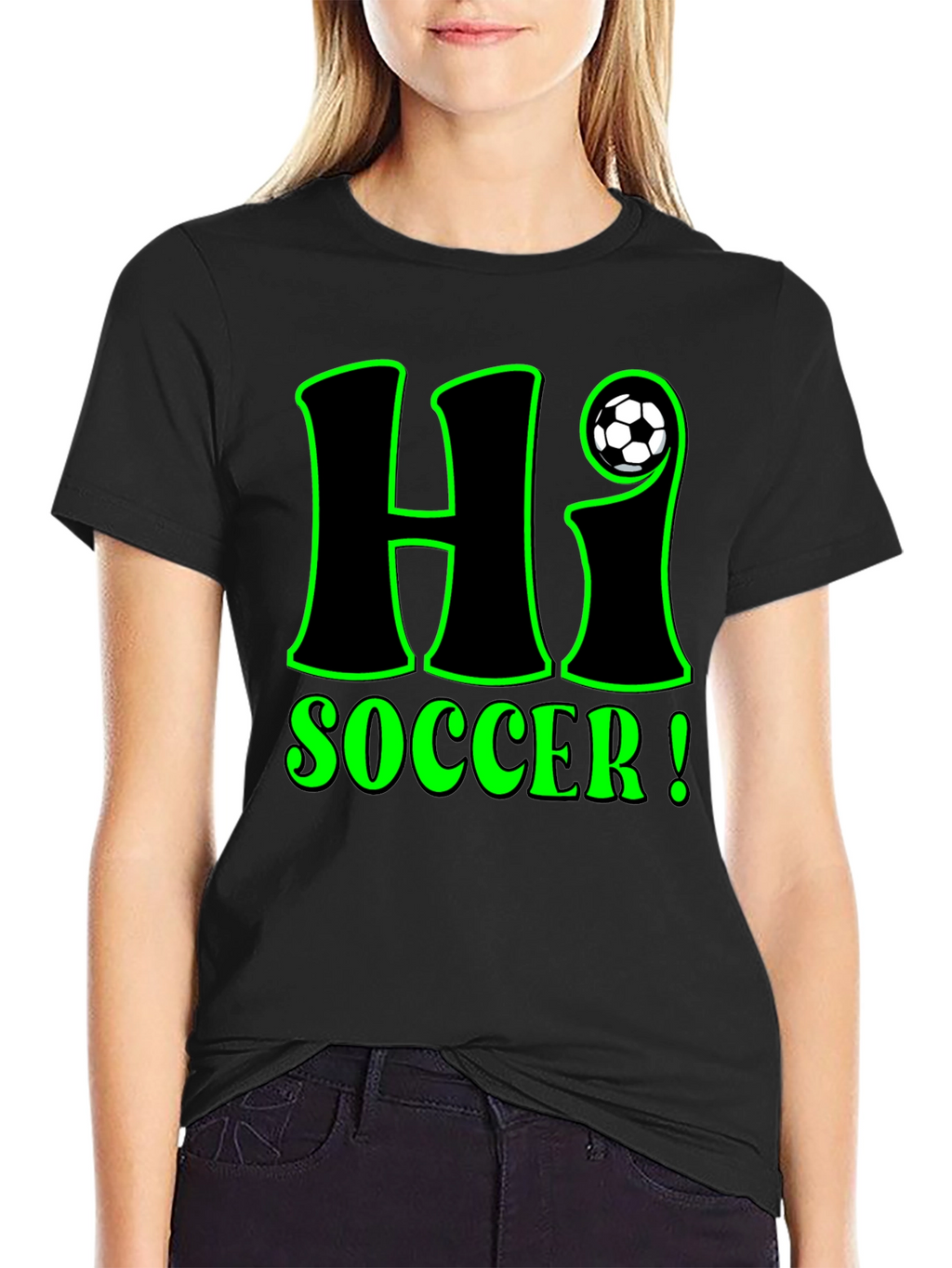 Hi Soccer! Graphic T-Shirt - Black