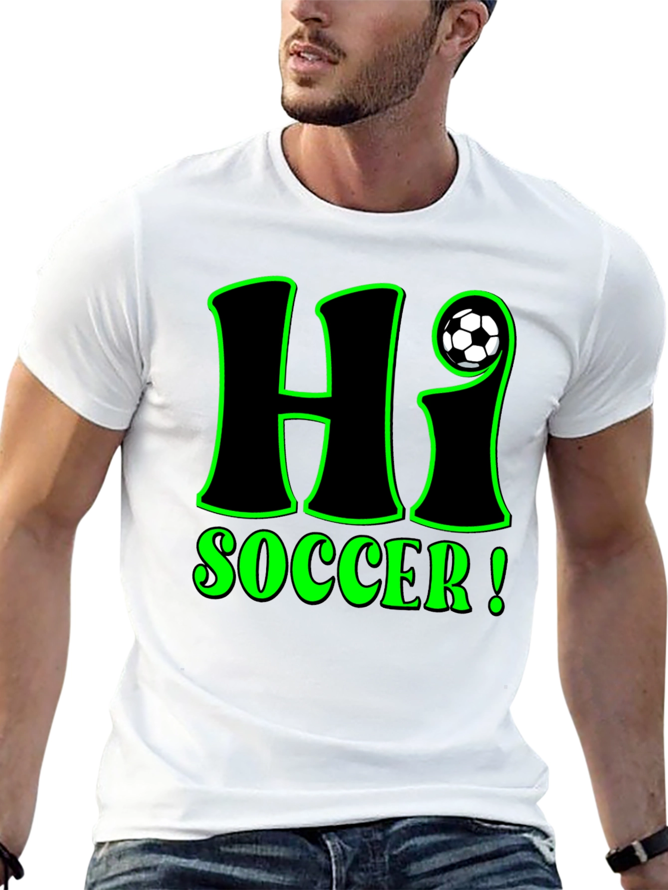 Hi Soccer! Graphic T-Shirt - Black