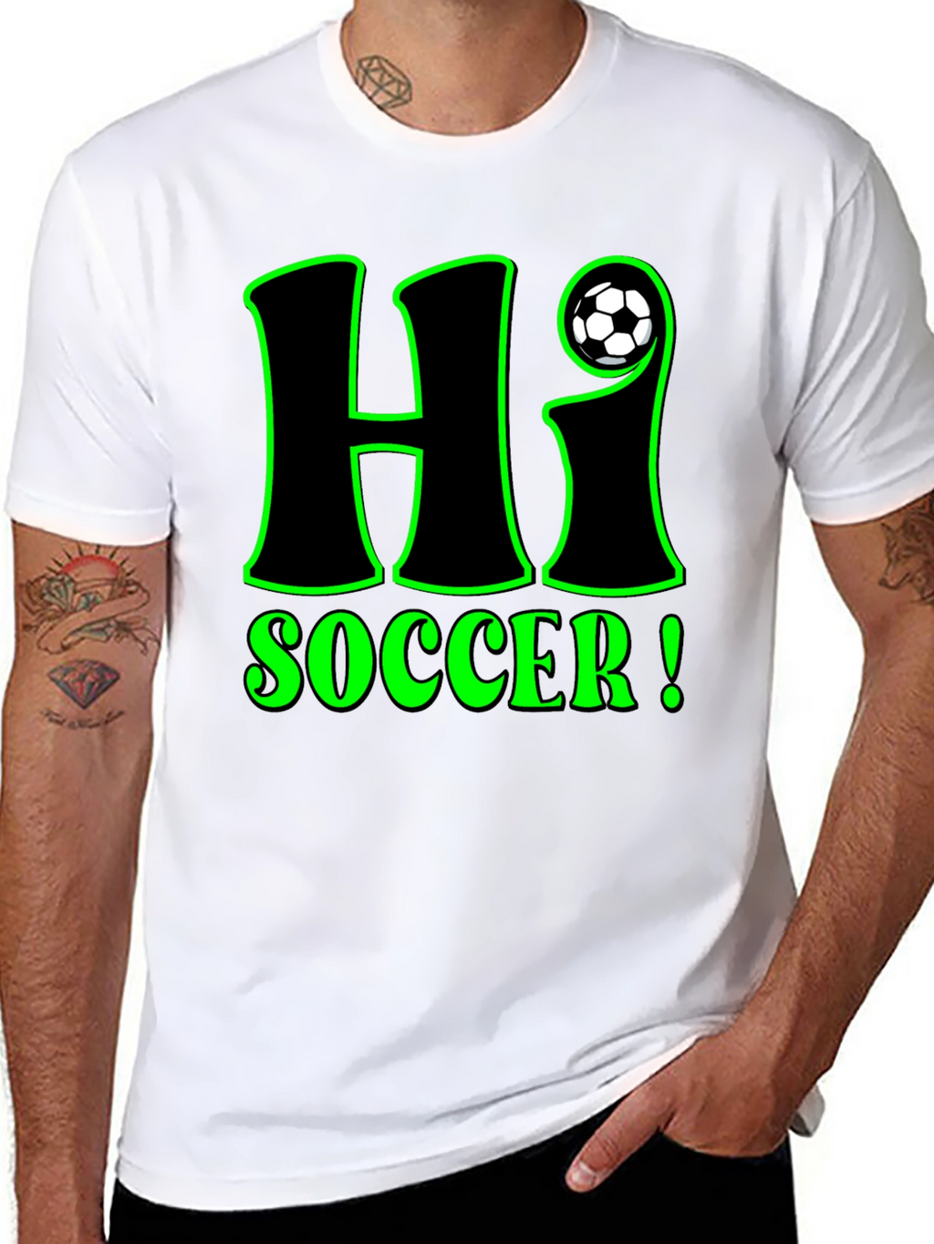 Hi Soccer! Graphic T-Shirt - Black