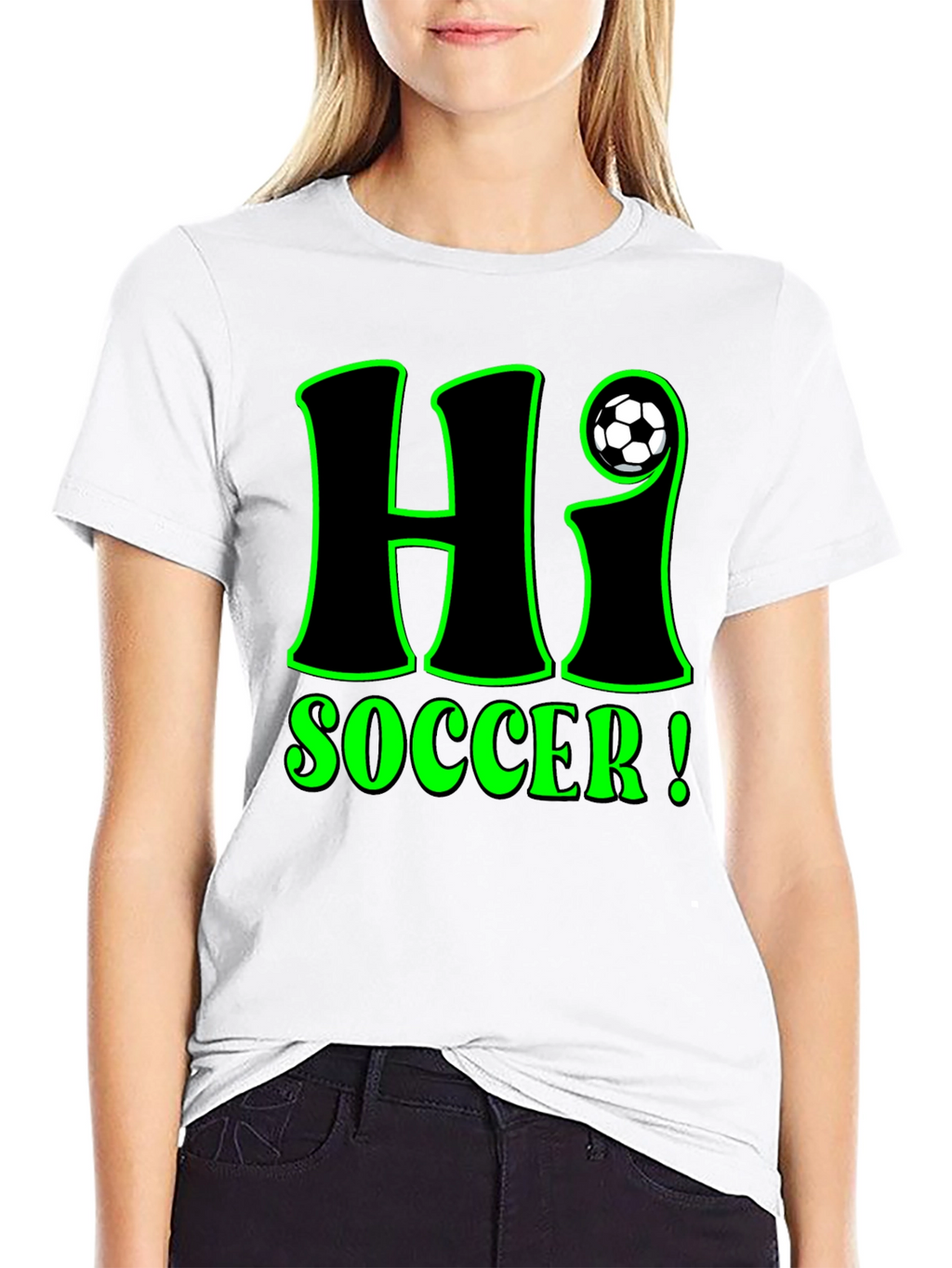 Hi Soccer! Graphic T-Shirt - Black