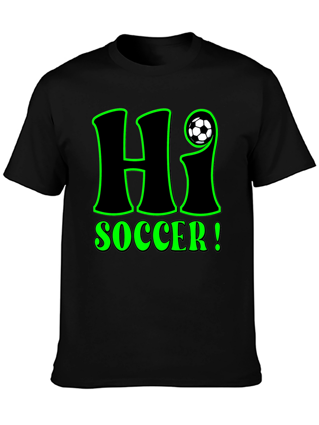 Hi Soccer! Graphic T-Shirt - Black