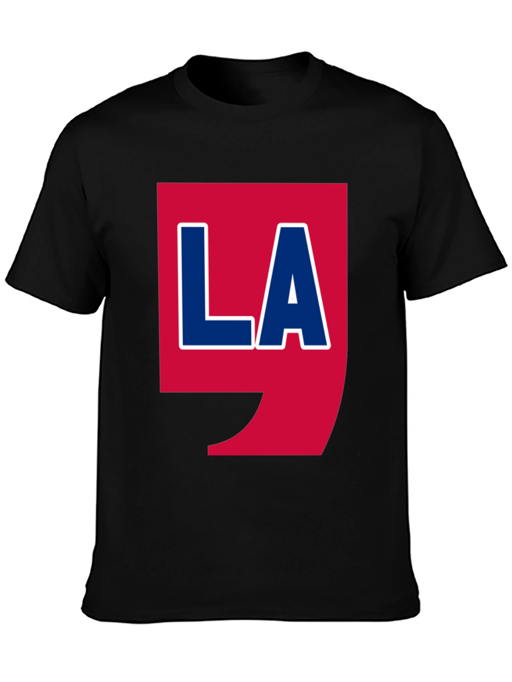LA Graphic T-Shirt - Bold Red & Blue Design