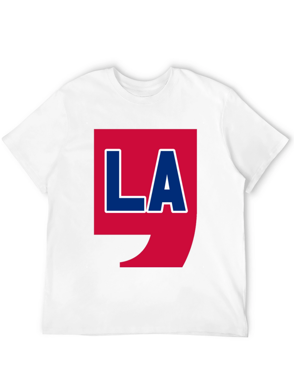 LA Graphic T-Shirt - Bold Red & Blue Design