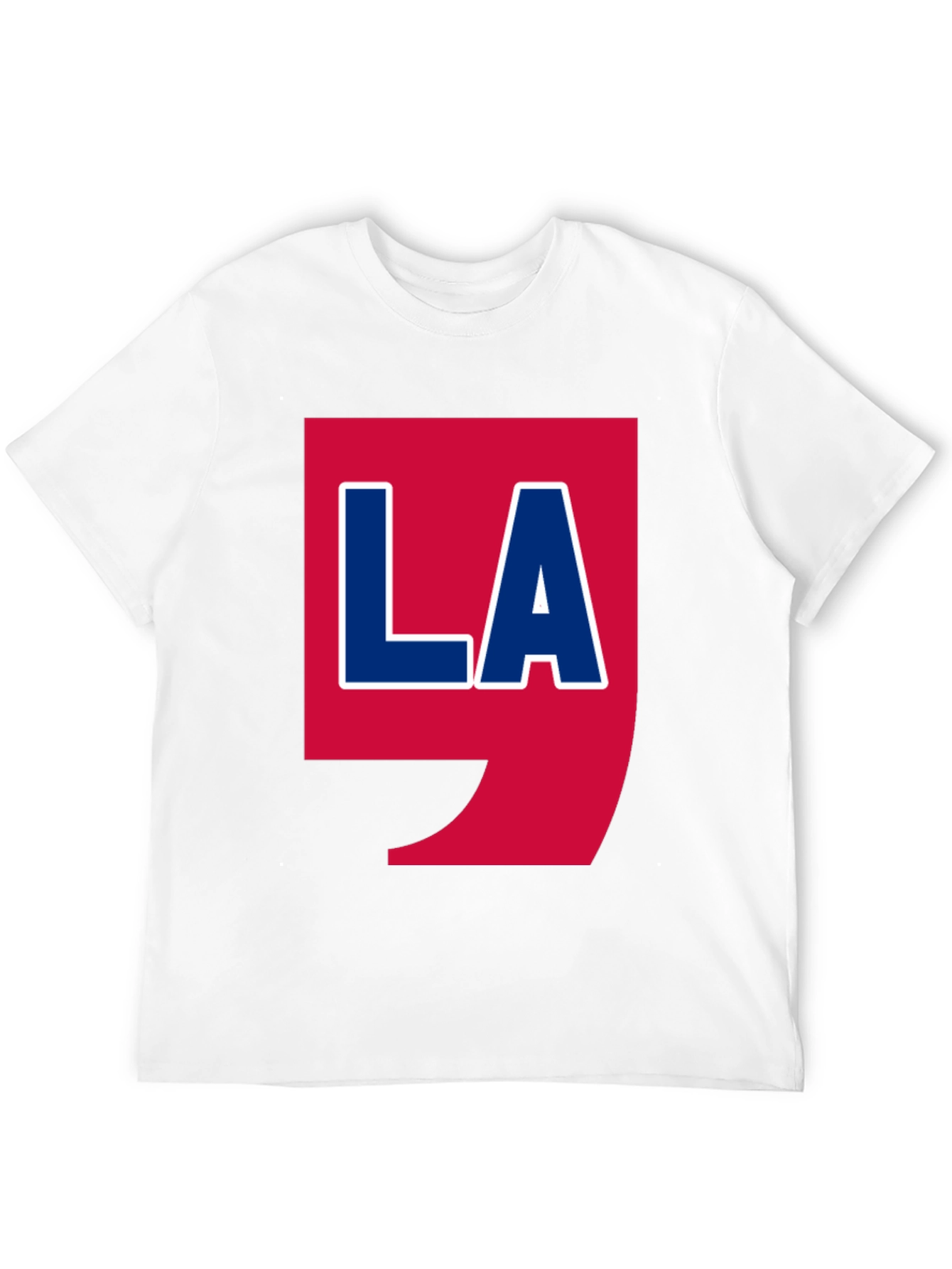 LA Graphic T-Shirt - Bold Red & Blue Design
