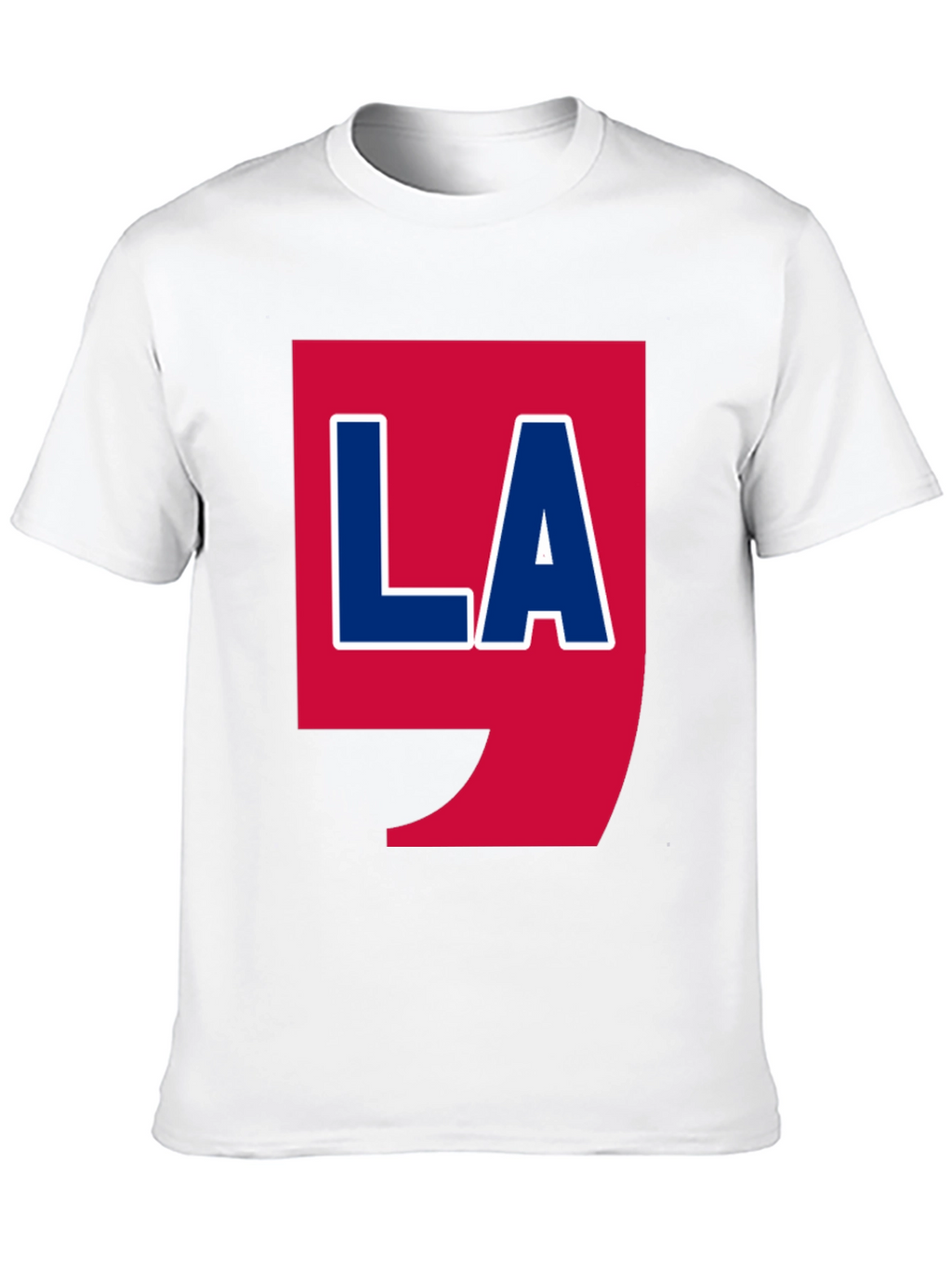 LA Graphic T-Shirt - Bold Red & Blue Design