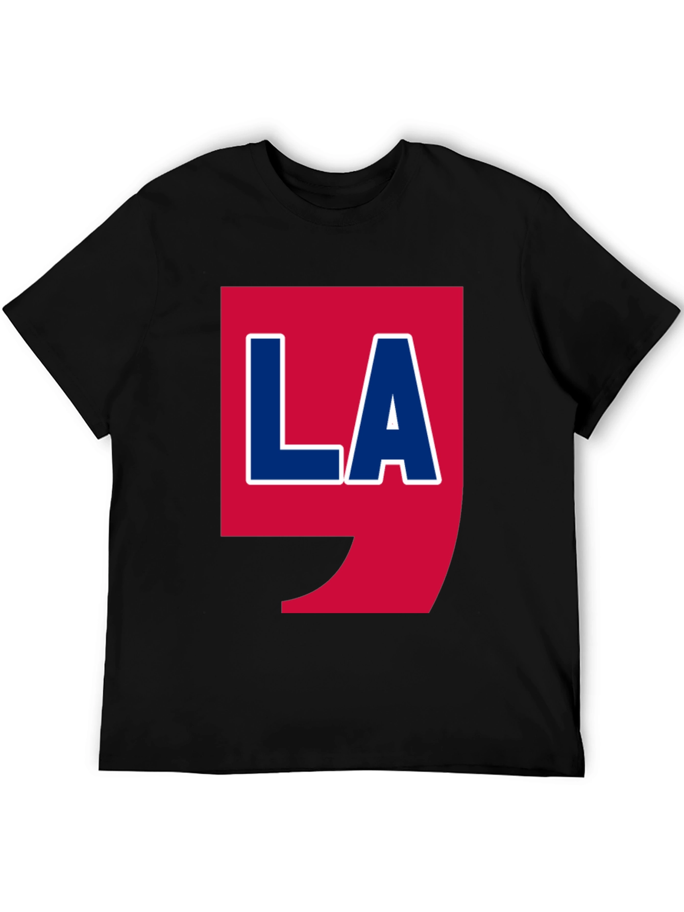 LA Graphic T-Shirt - Bold Red & Blue Design