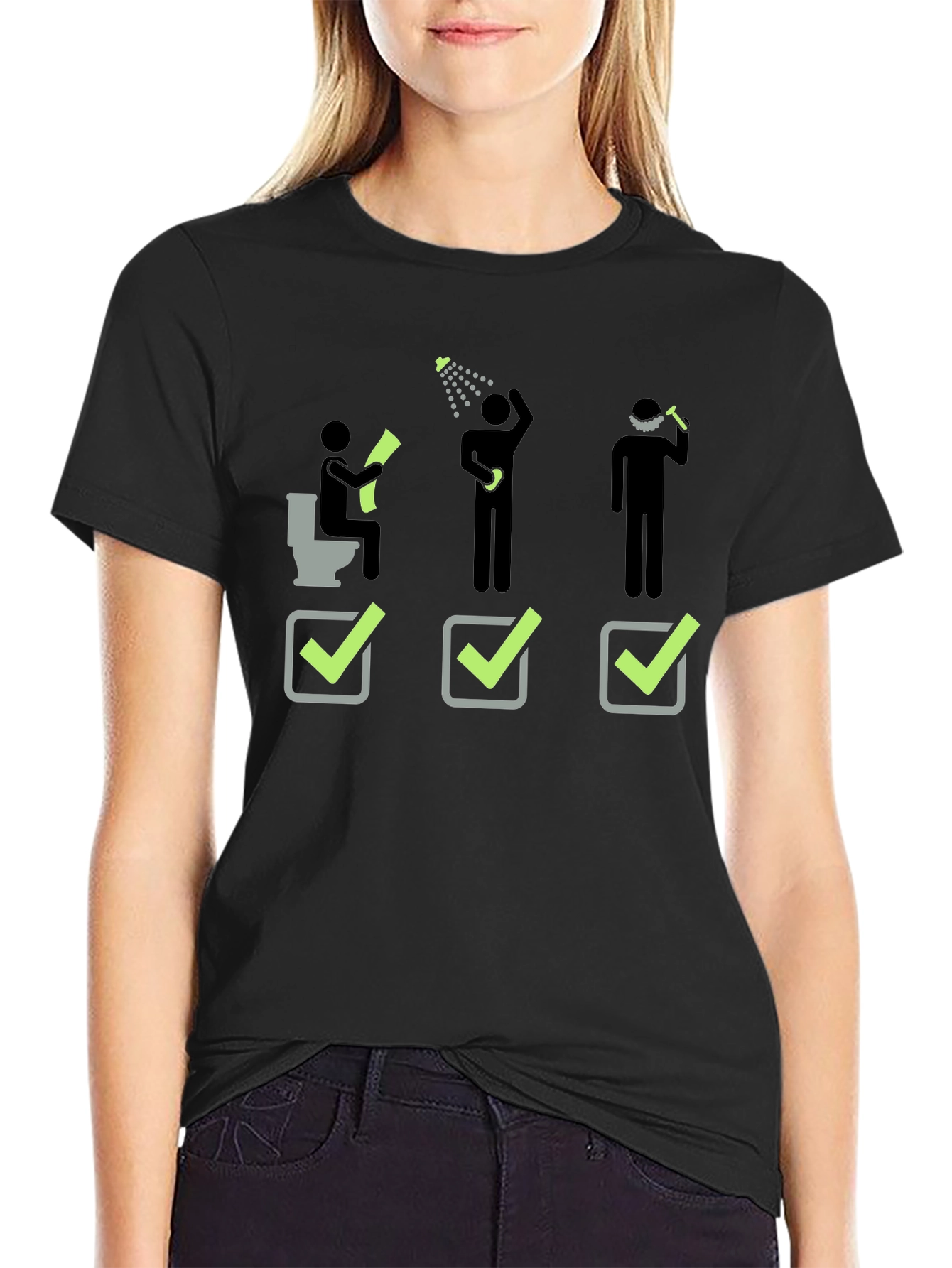 Funny Daily Checklist Black T-Shirt