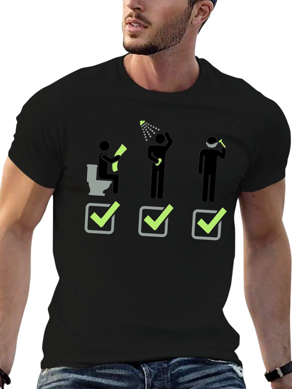 Funny Daily Checklist Black T-Shirt