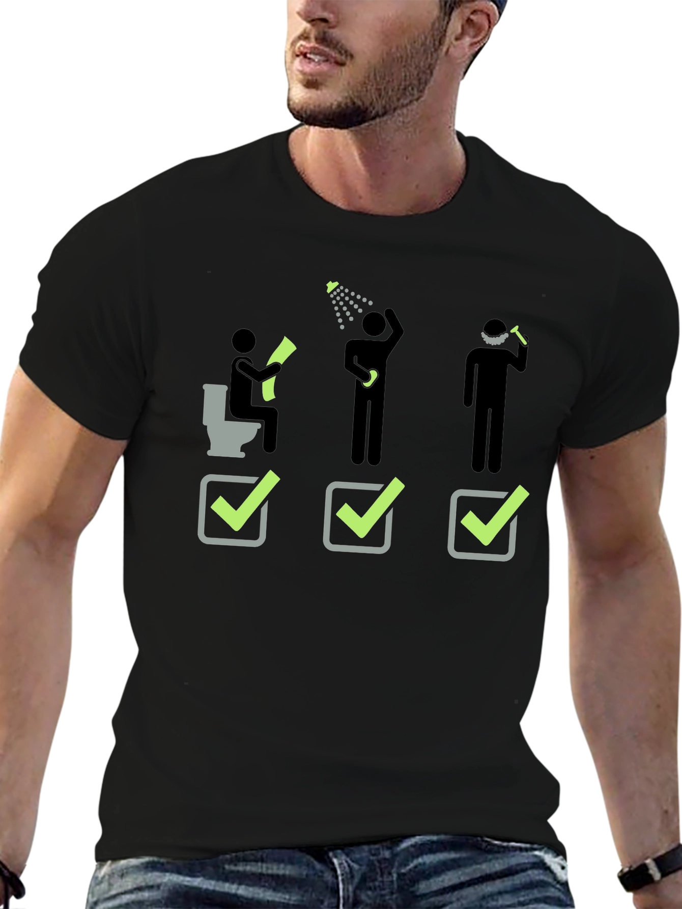 Funny Daily Checklist Black T-Shirt
