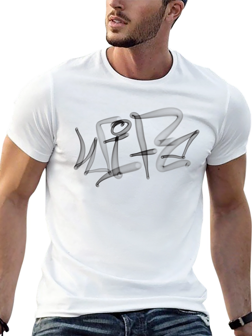 Black Graphic Print Crew Neck T-Shirt