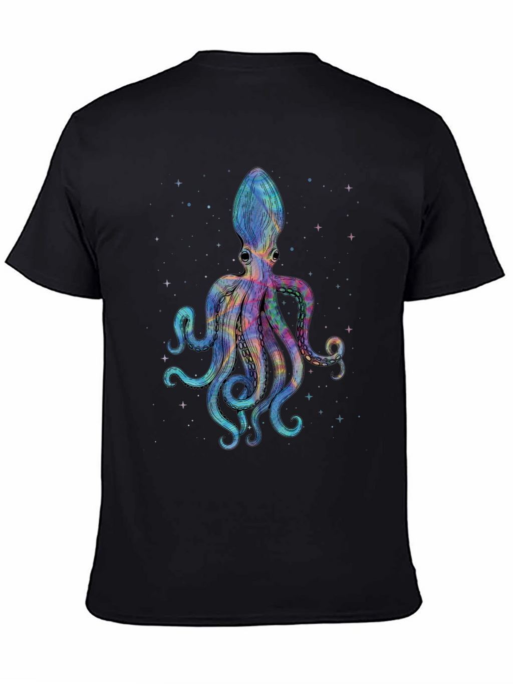 Cosmic Octopus Graphic Tee - Black Cotton Comfort