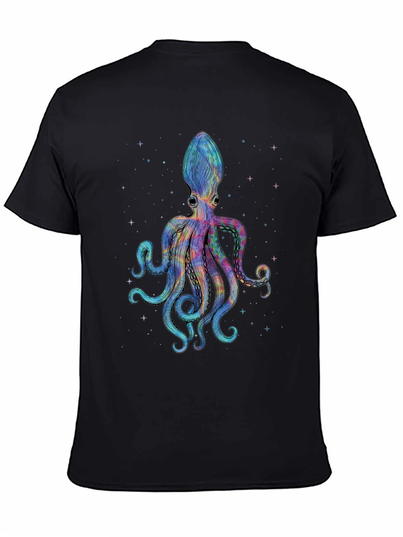 Cosmic Octopus Graphic Tee - Black Cotton Comfort
