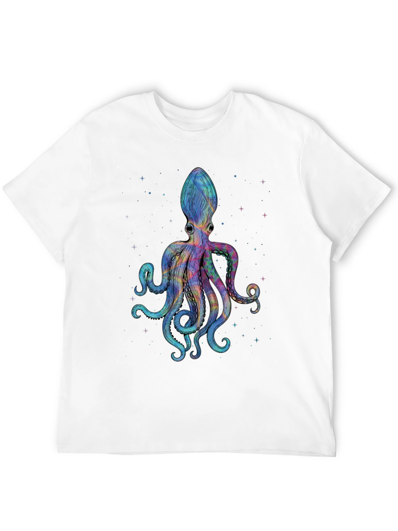 Cosmic Octopus Graphic Tee - Black Cotton Comfort