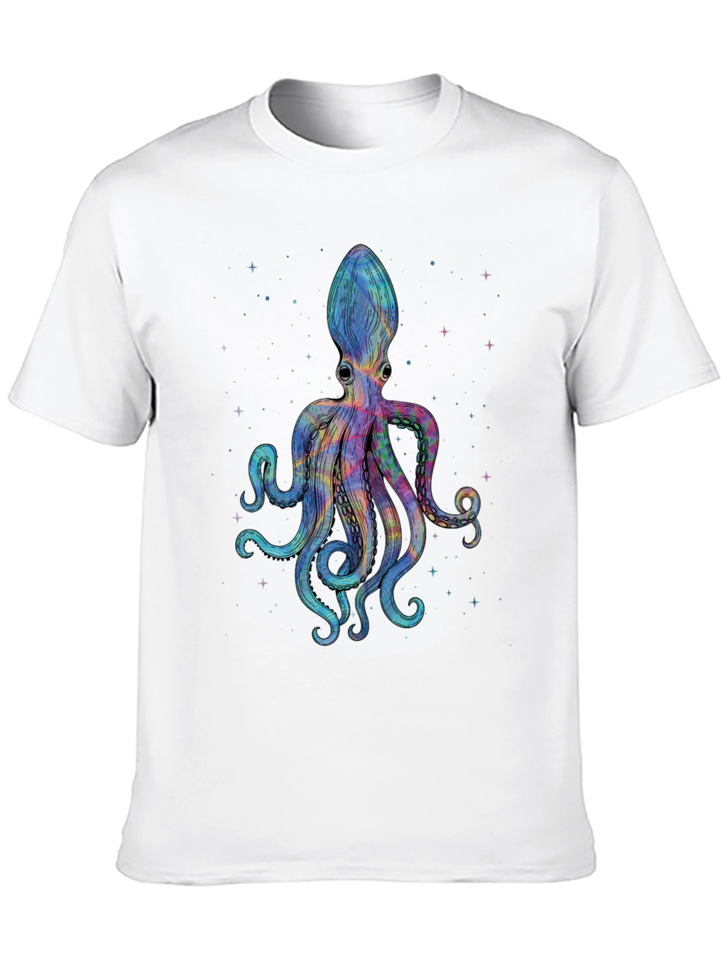 Cosmic Octopus Graphic Tee - Black Cotton Comfort