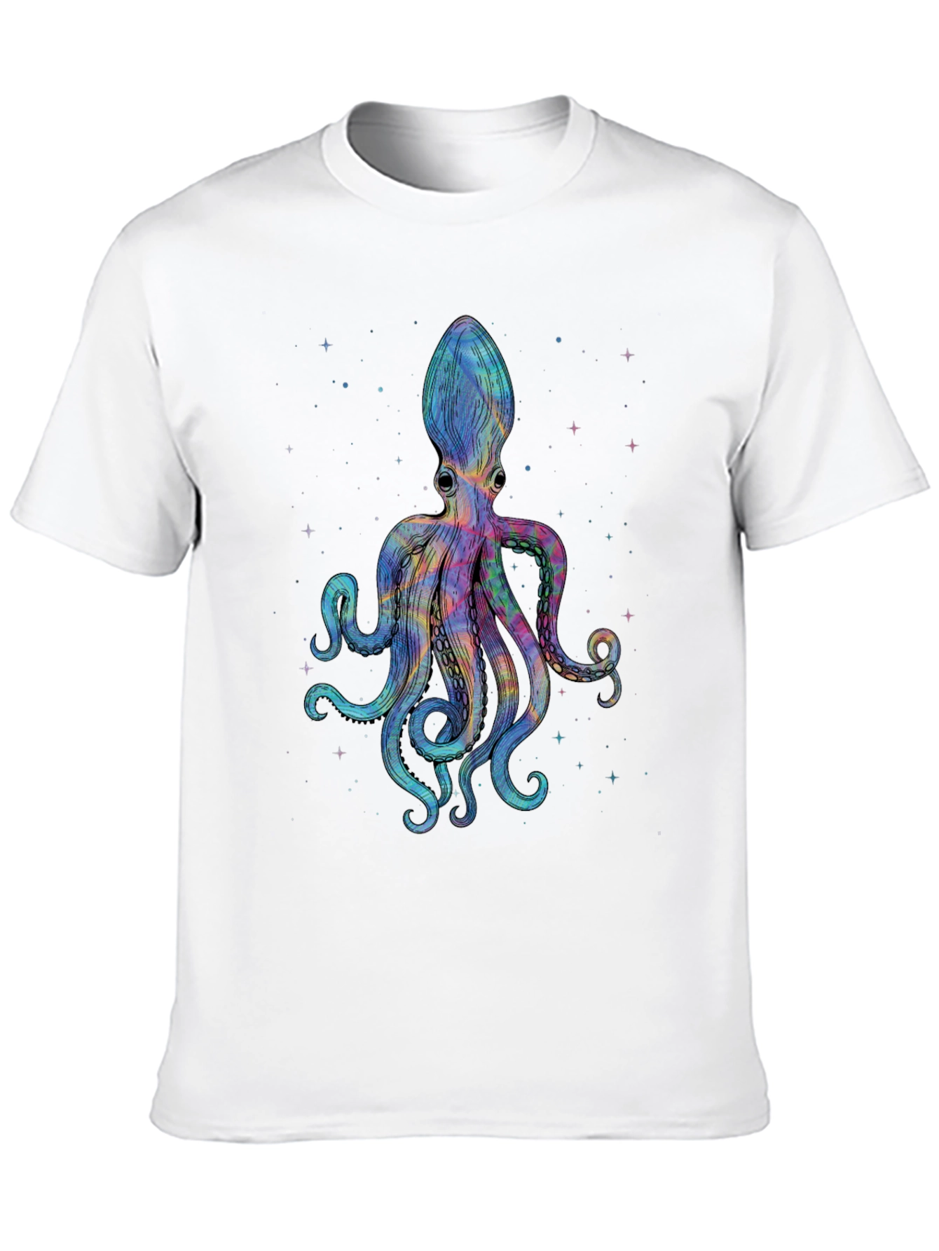 Cosmic Octopus Graphic Tee - Black Cotton Comfort