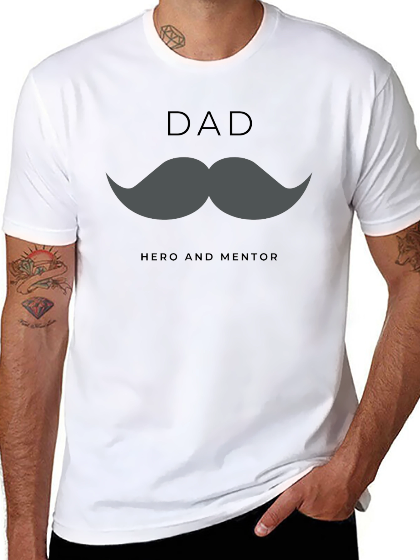 Dad Hero & Mentor Graphic T-Shirt - Black