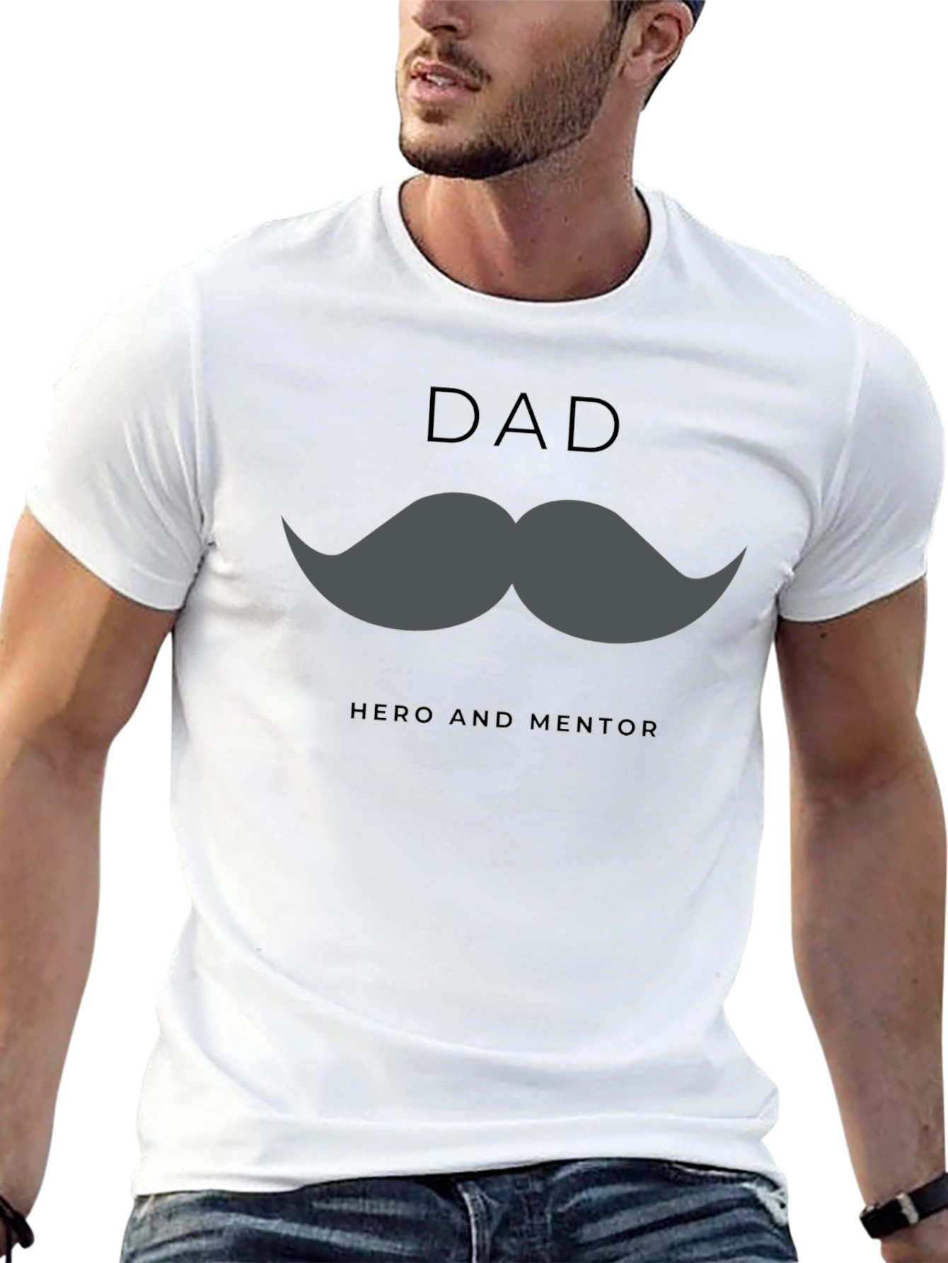 Dad Hero & Mentor Graphic T-Shirt - Black