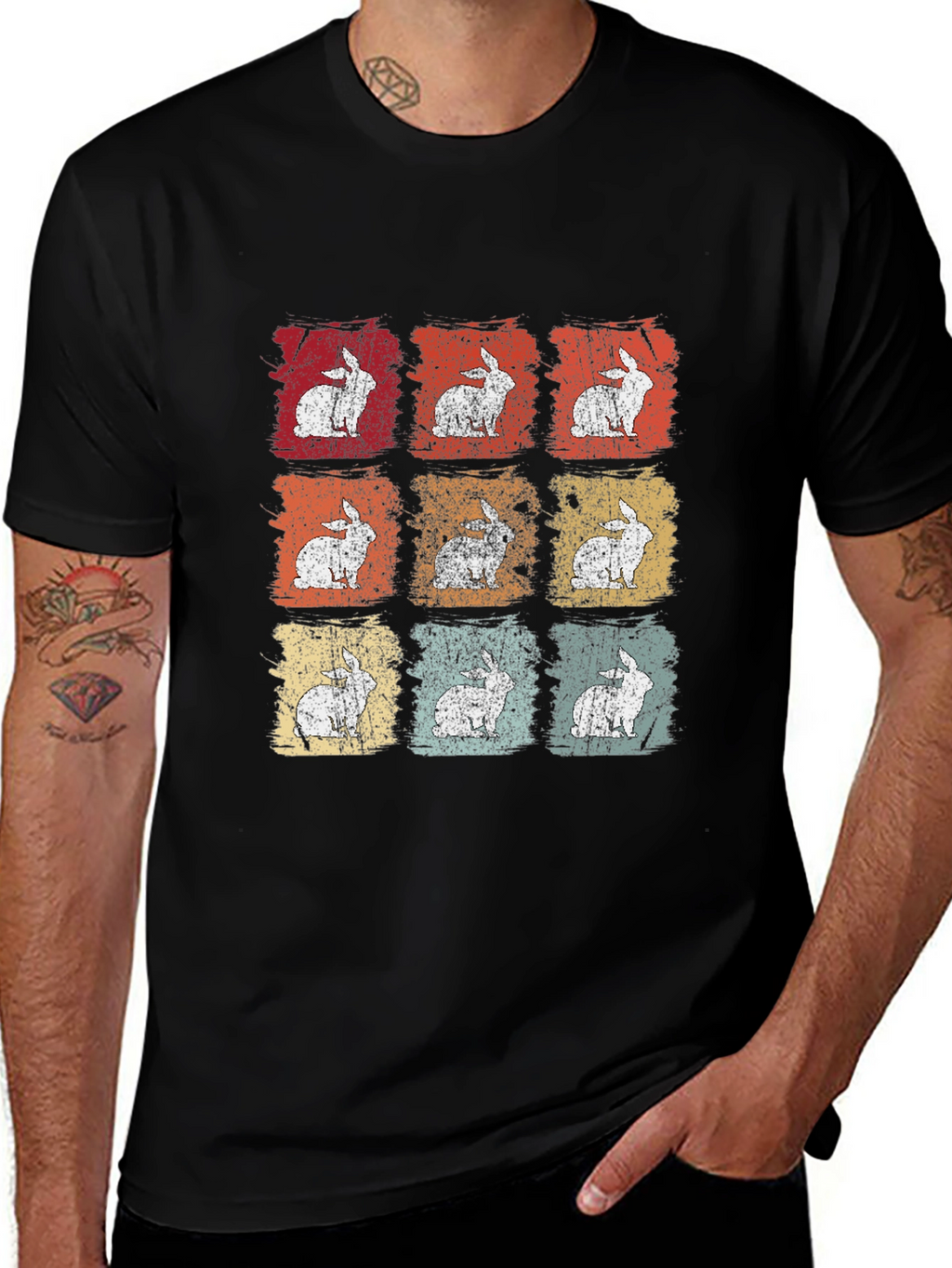 Retro Rabbit Graphic T-Shirt
