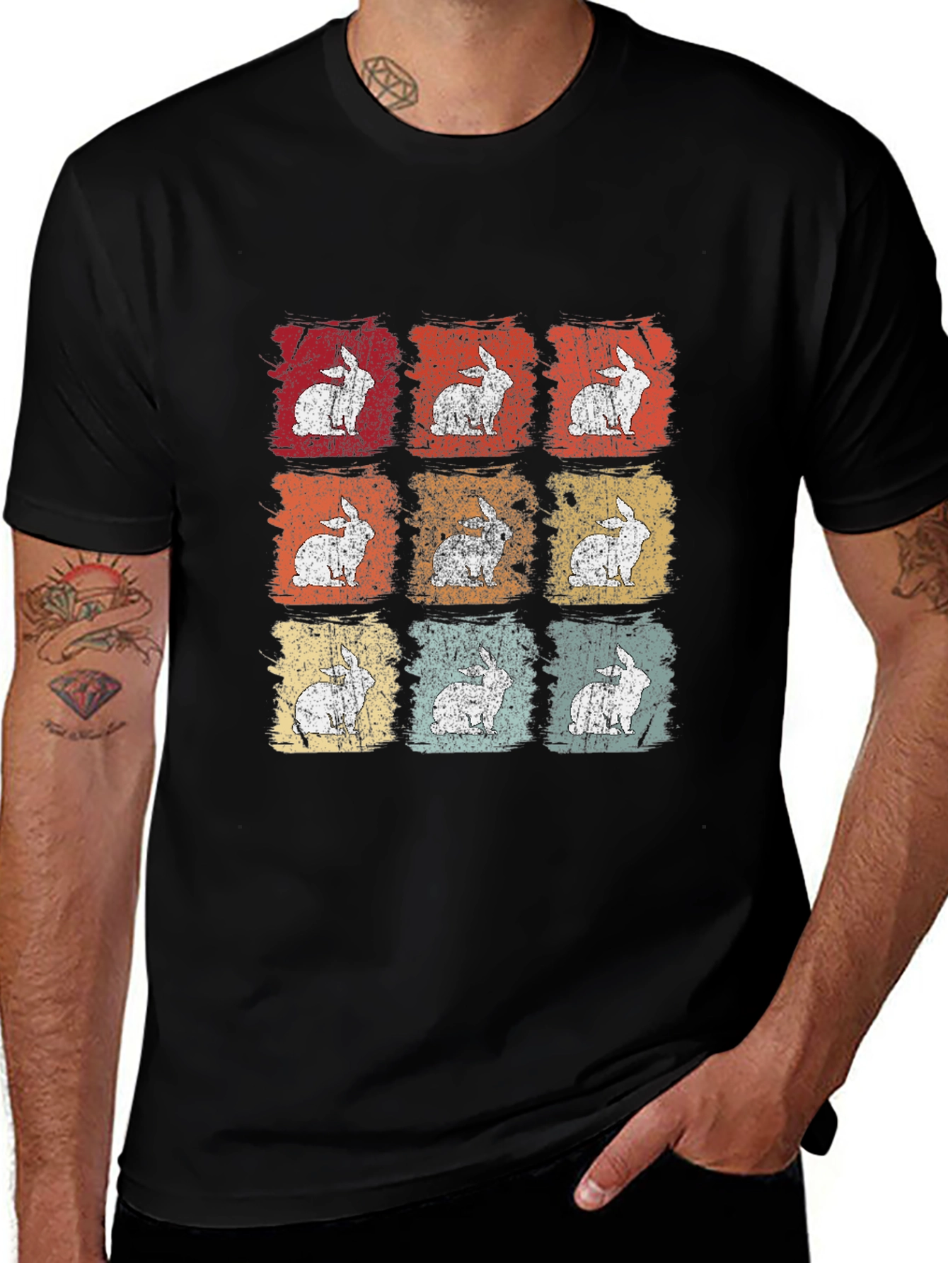 Retro Rabbit Graphic T-Shirt