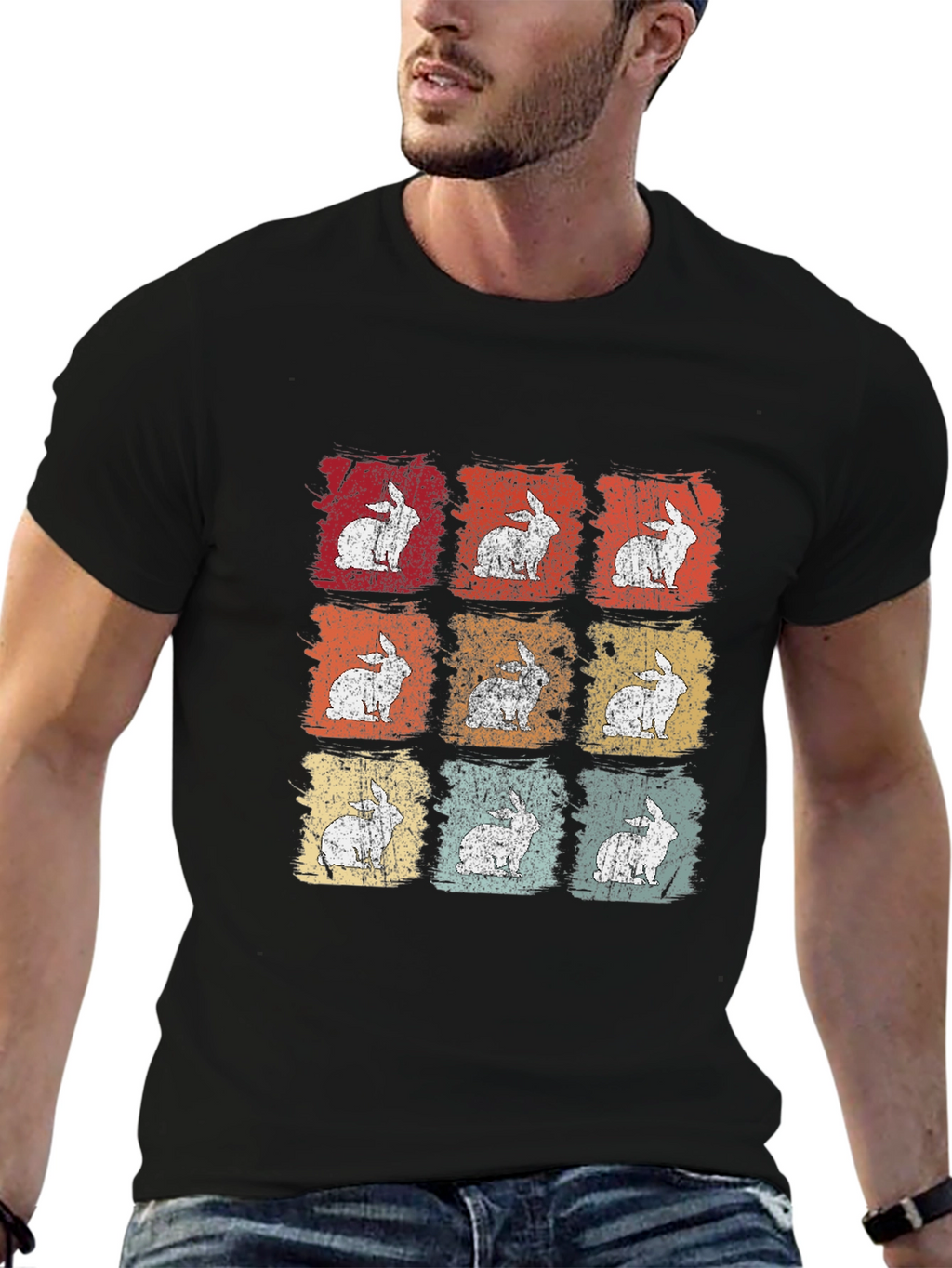 Retro Rabbit Graphic T-Shirt