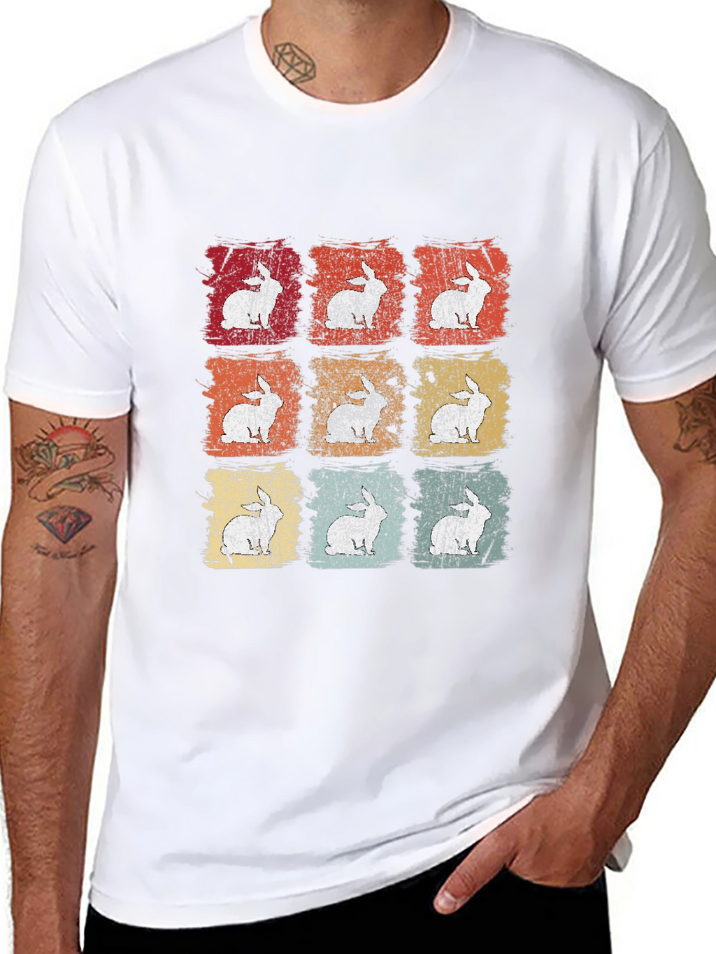 Retro Rabbit Graphic T-Shirt