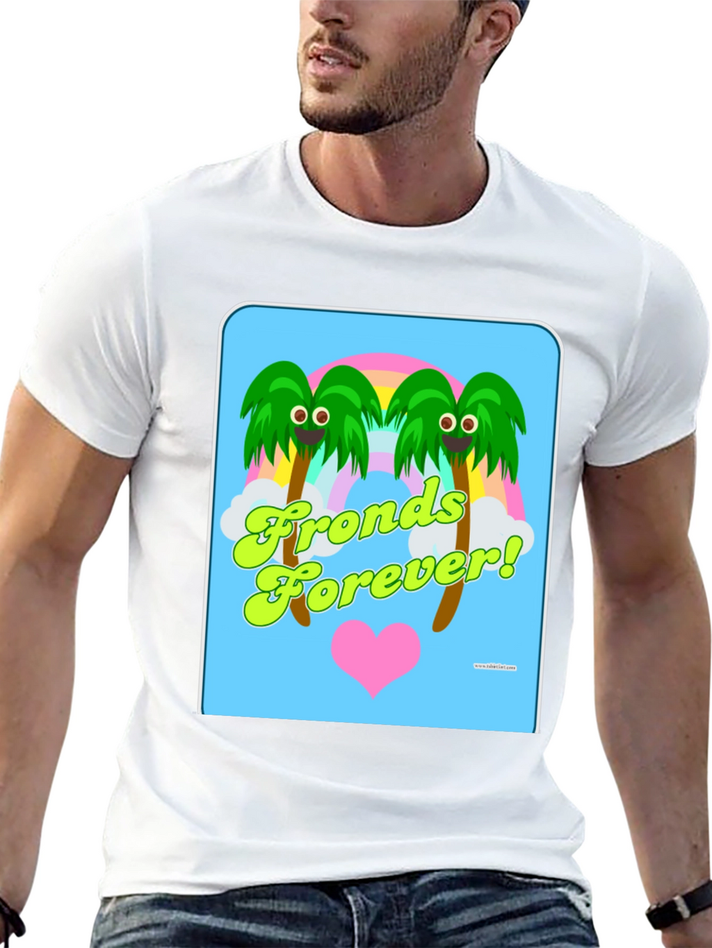 Fronds Forever! Black Cotton Graphic T-Shirt