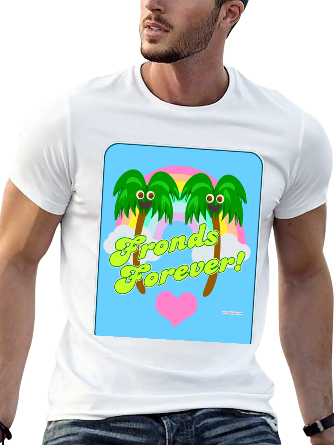 Fronds Forever! Black Cotton Graphic T-Shirt