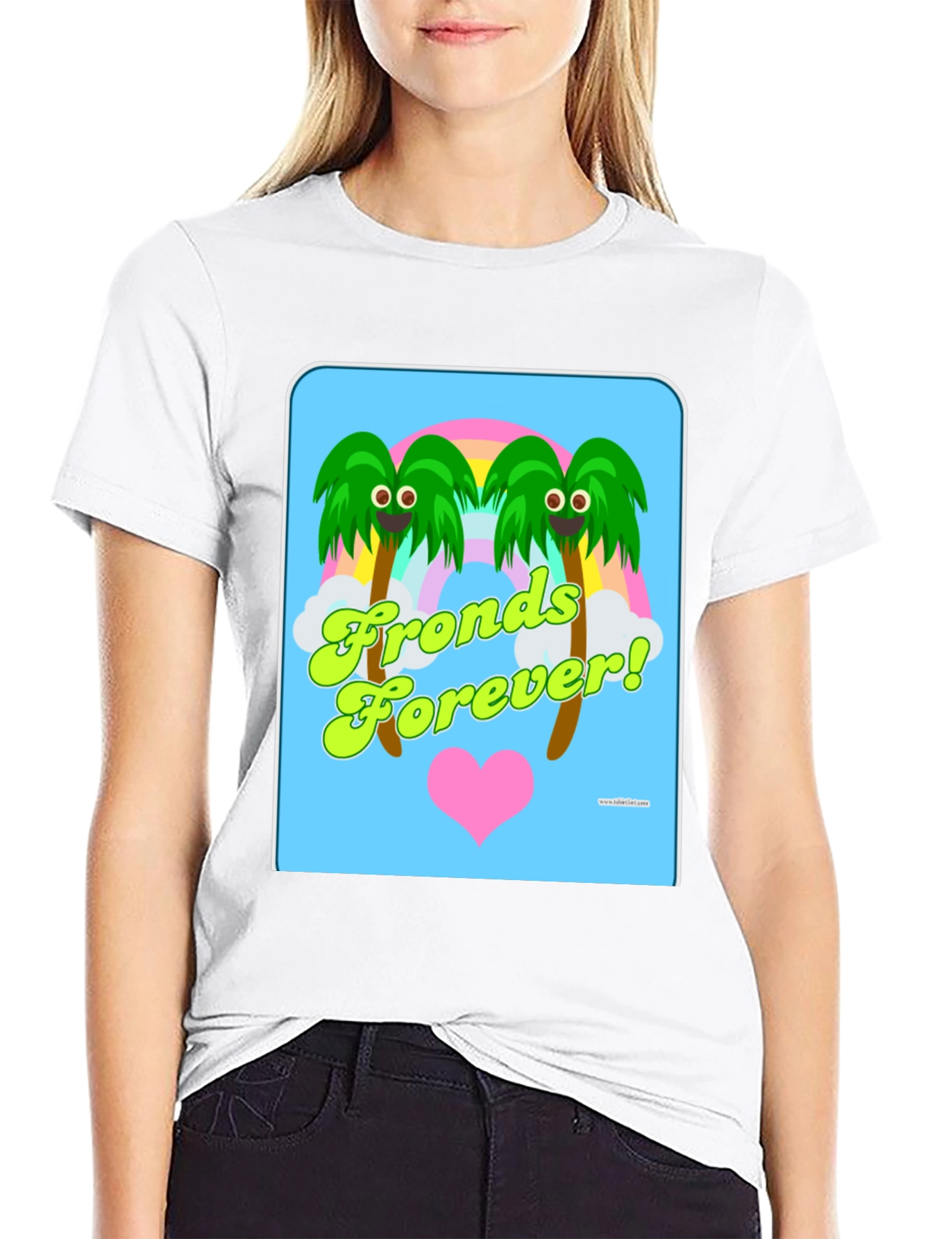 Fronds Forever! Black Cotton Graphic T-Shirt